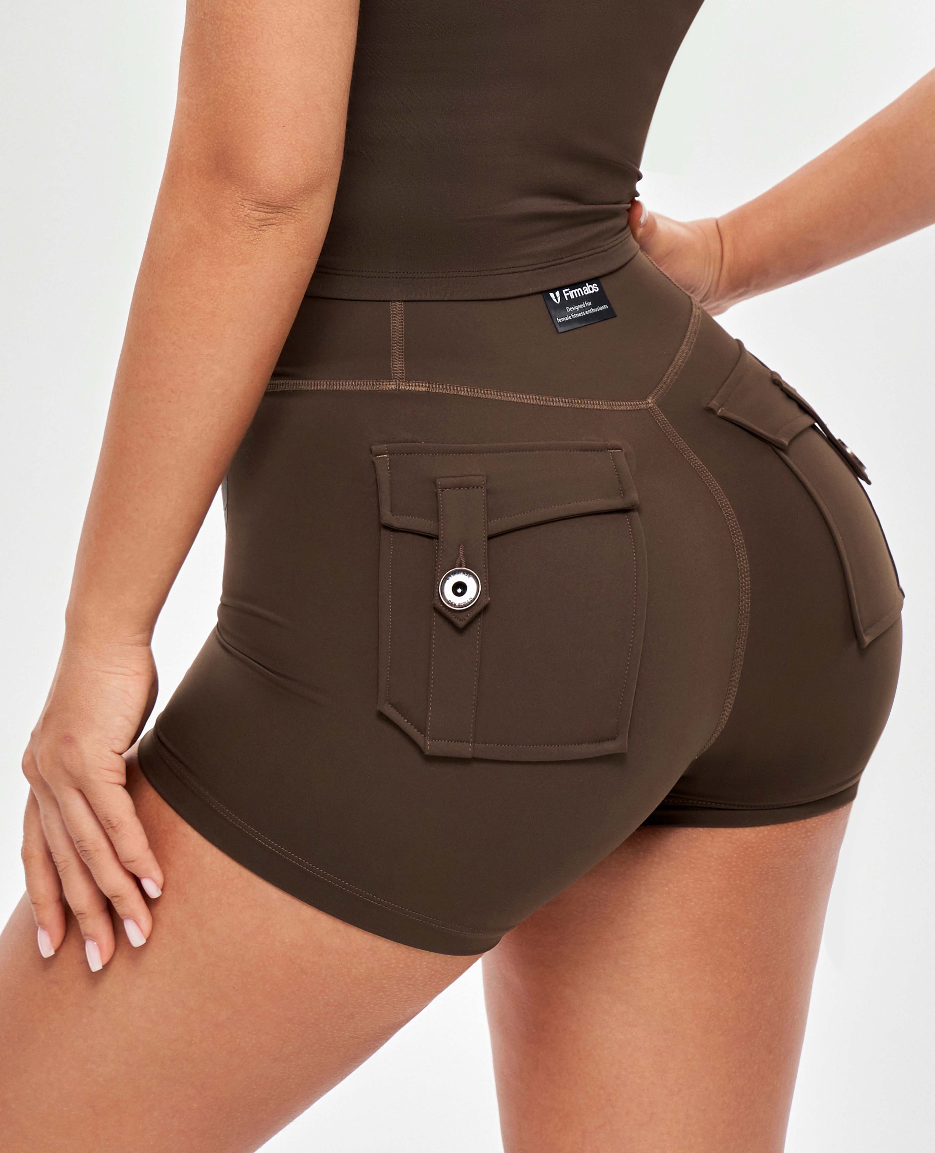 Shorts de fret V-waist plus brun-dark