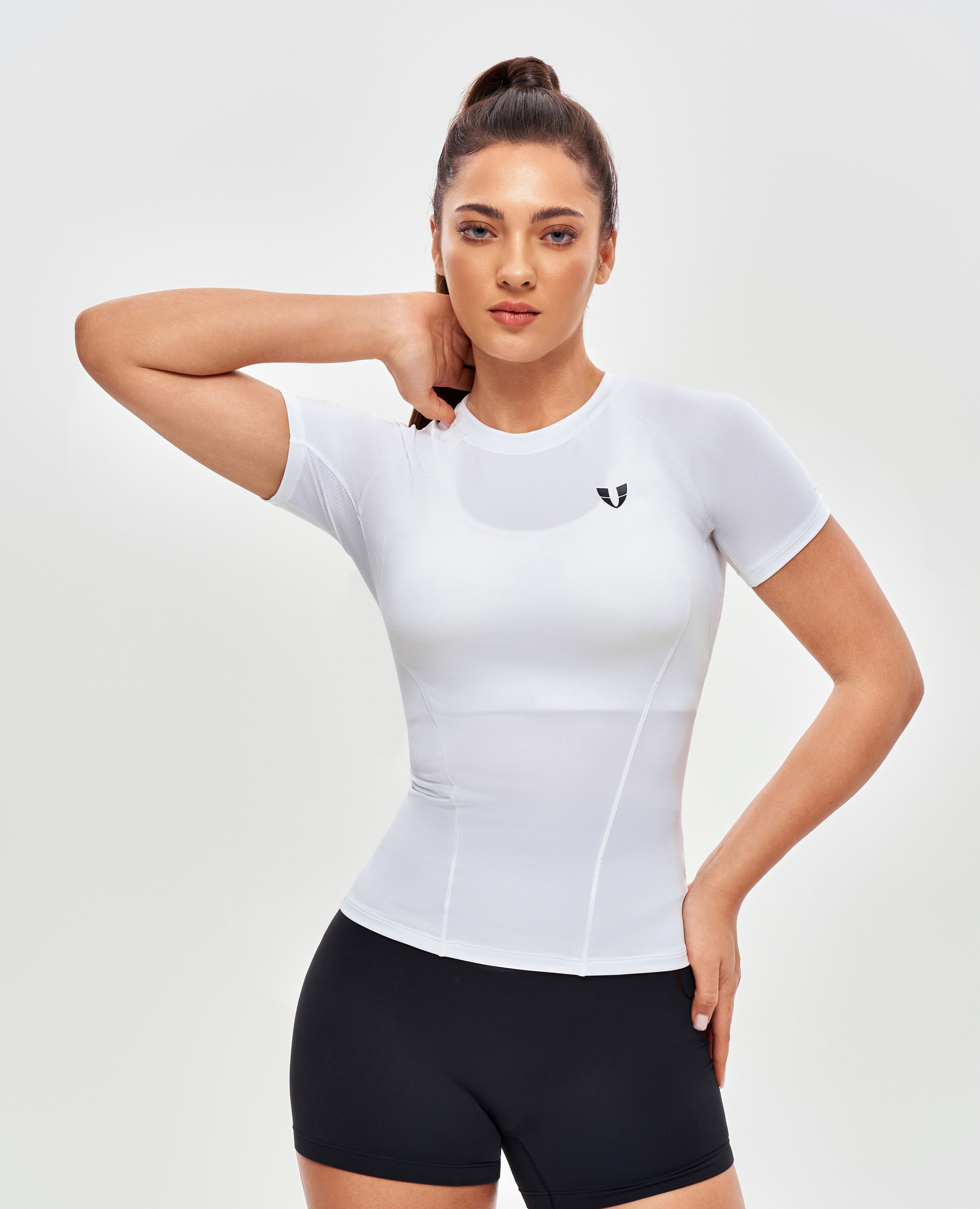 T-shirt sportif rond au cou - blanc