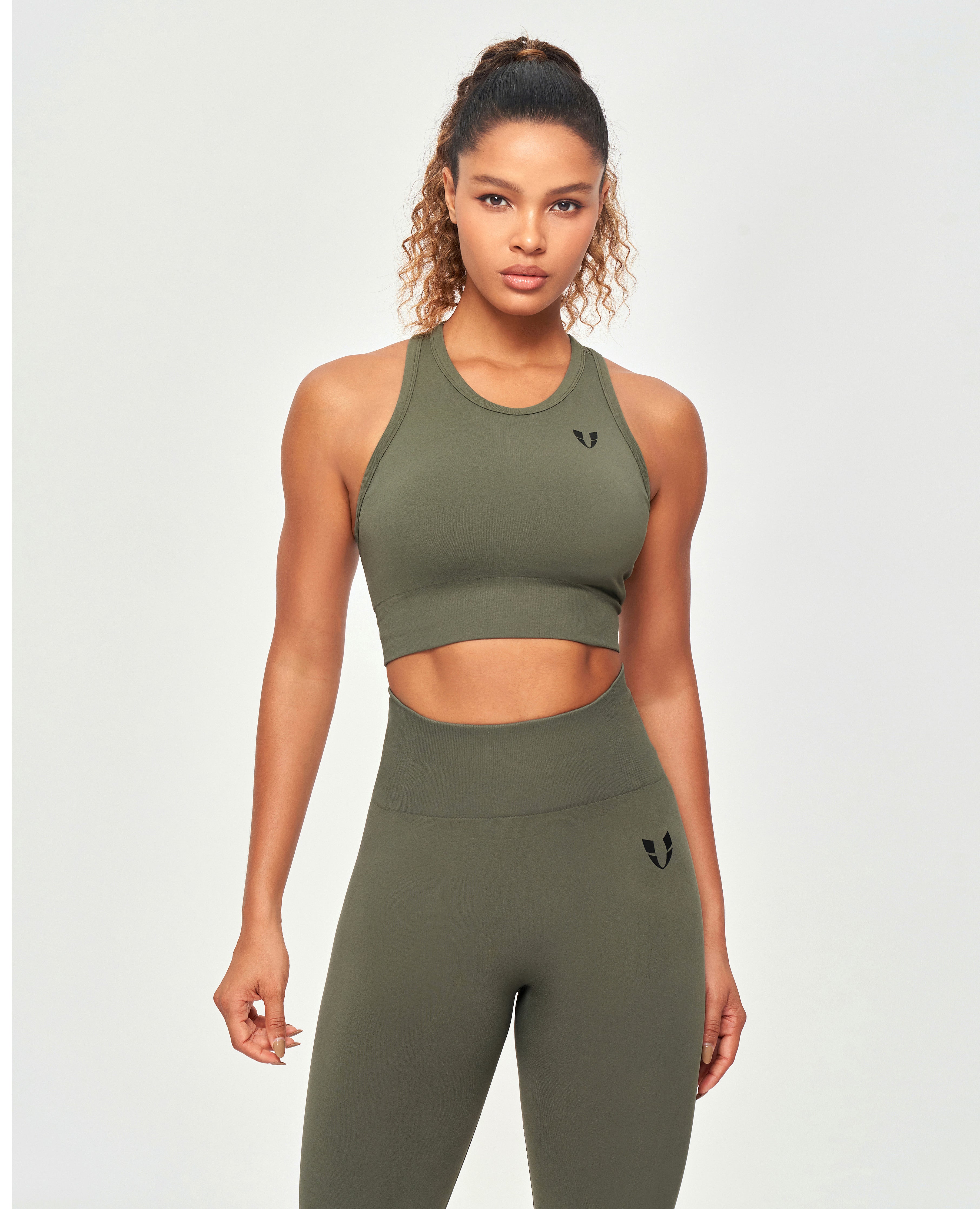 US Exclusive | Seamless Cargo Leggings - Olive Green