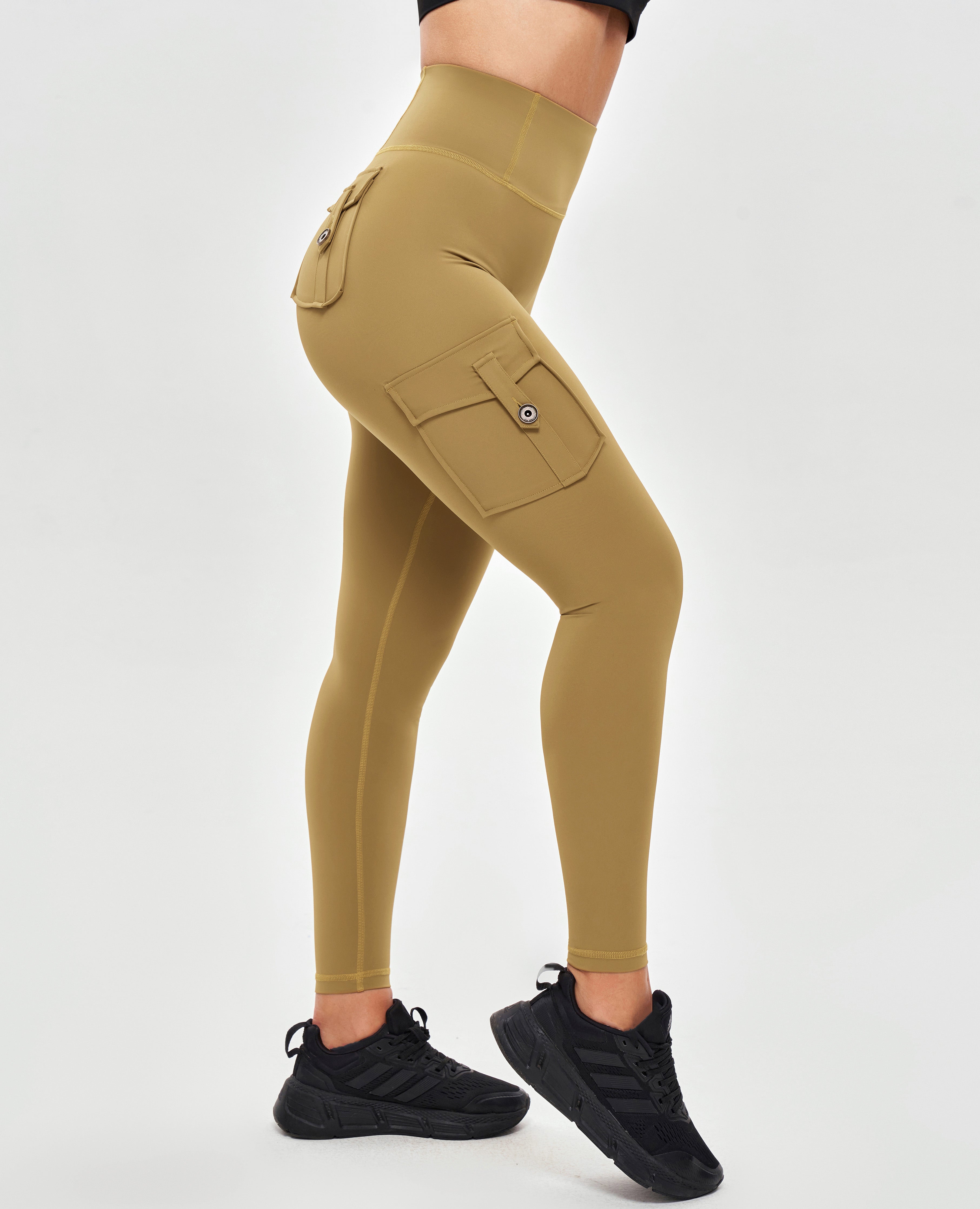 Leggings Cargo Taille Haute Sculpt Body - Brun Cerf