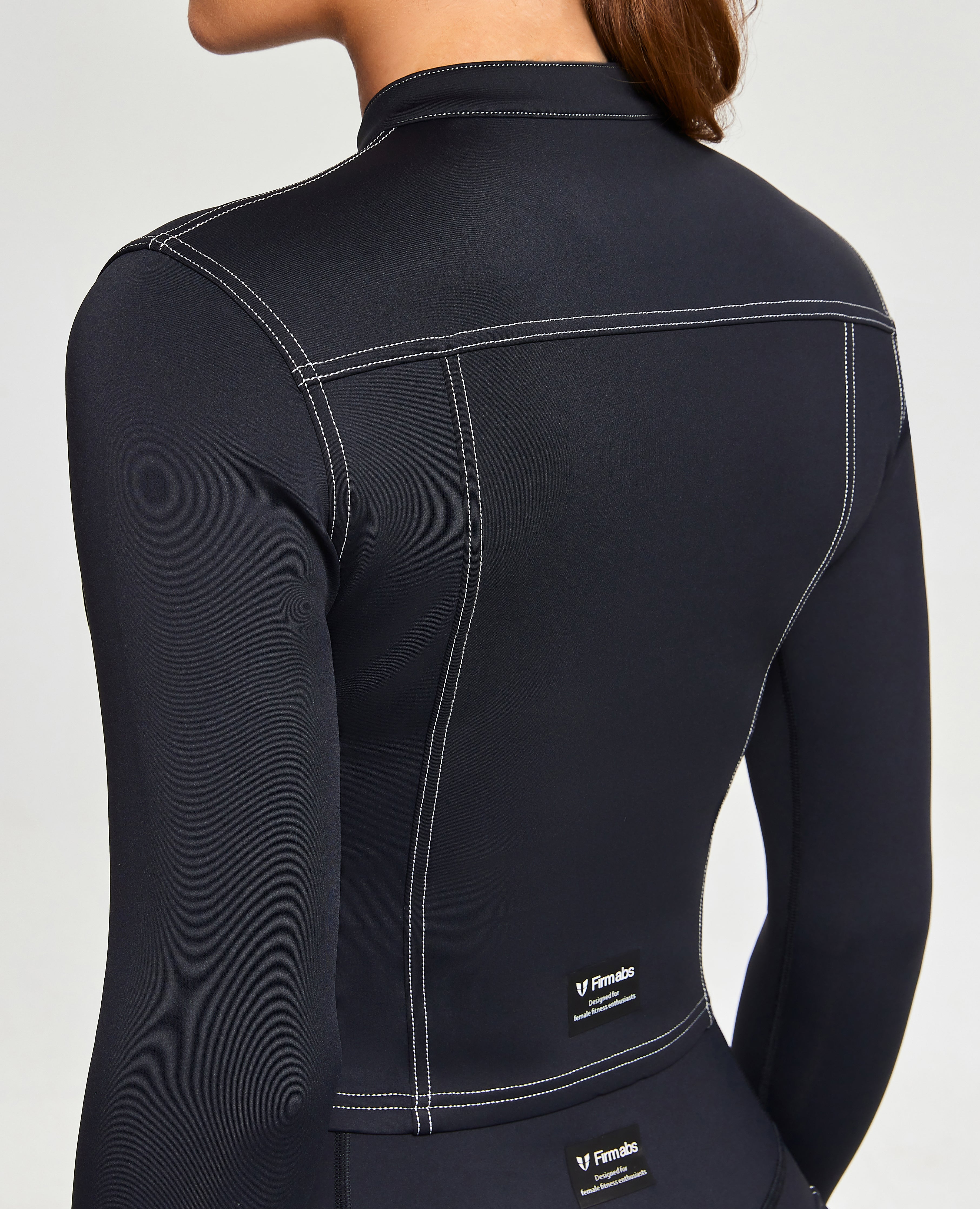 سترة موتو على النقيض - أسود