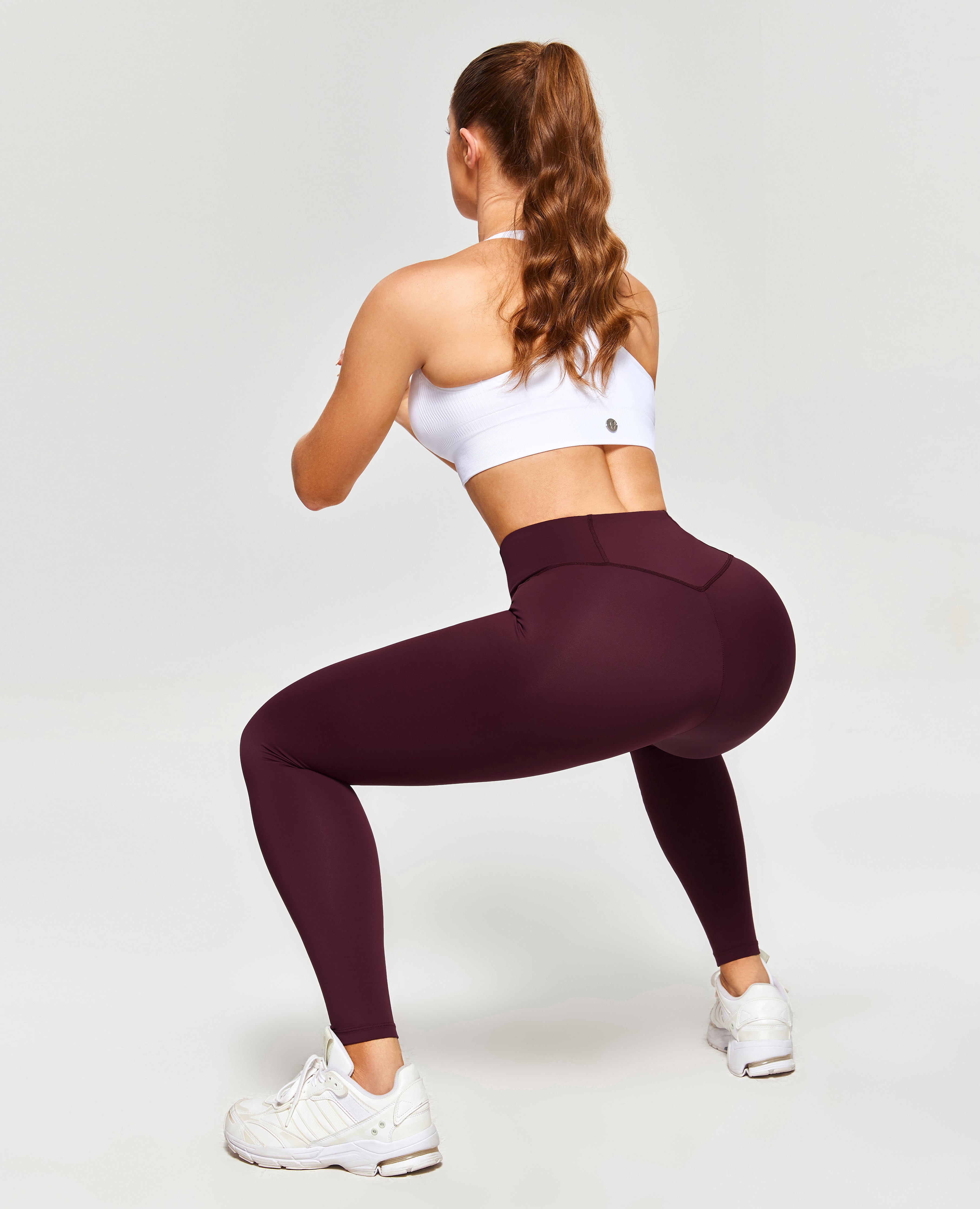 Firmabs High High Ware Compression 레깅스 - 다크 와인 빨간색