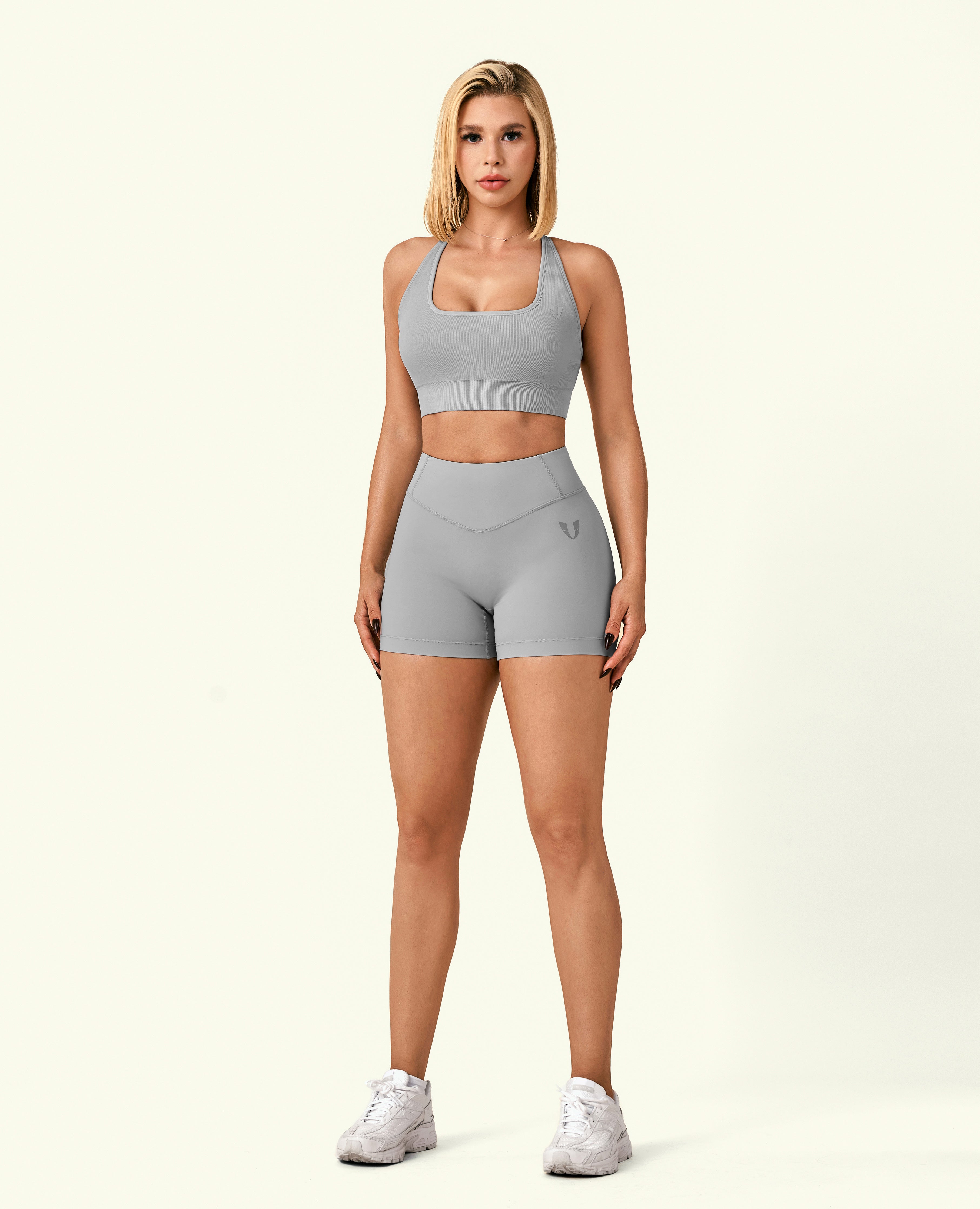 Vital High Waist Shorts - Cement Grey