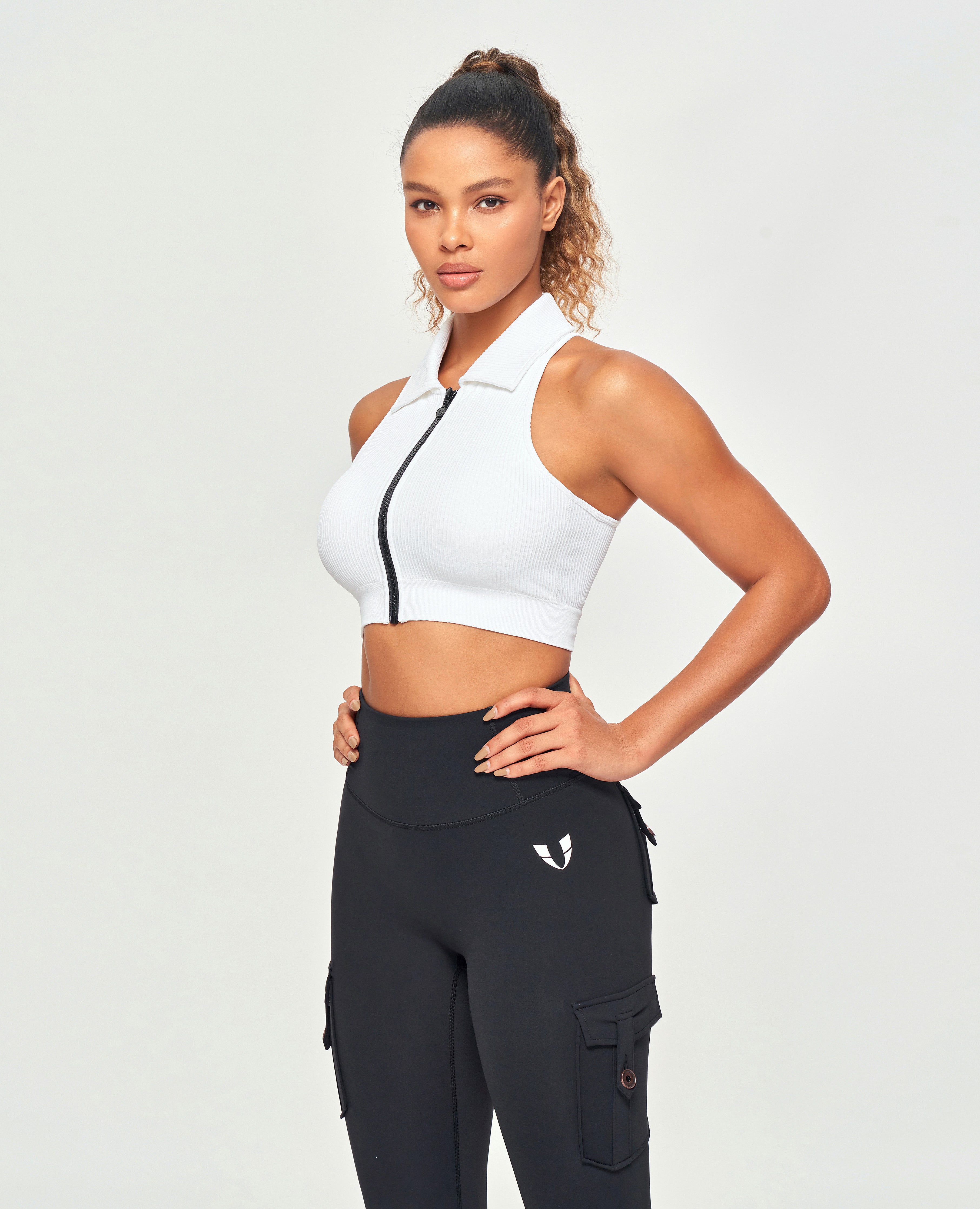 Débardeur à zip à zip complet - blanc - blanc