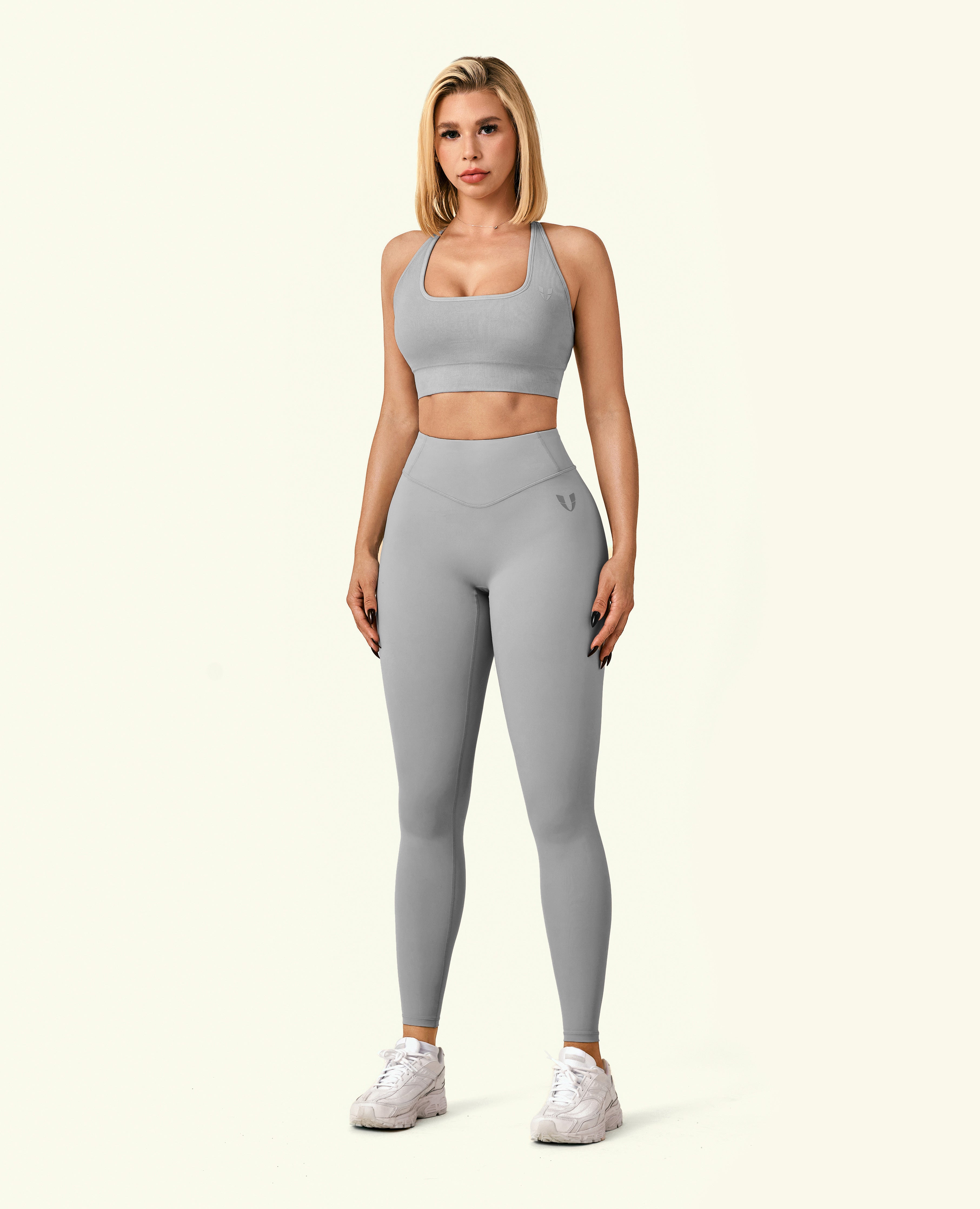Active High Waist Leggings - Cement Grey