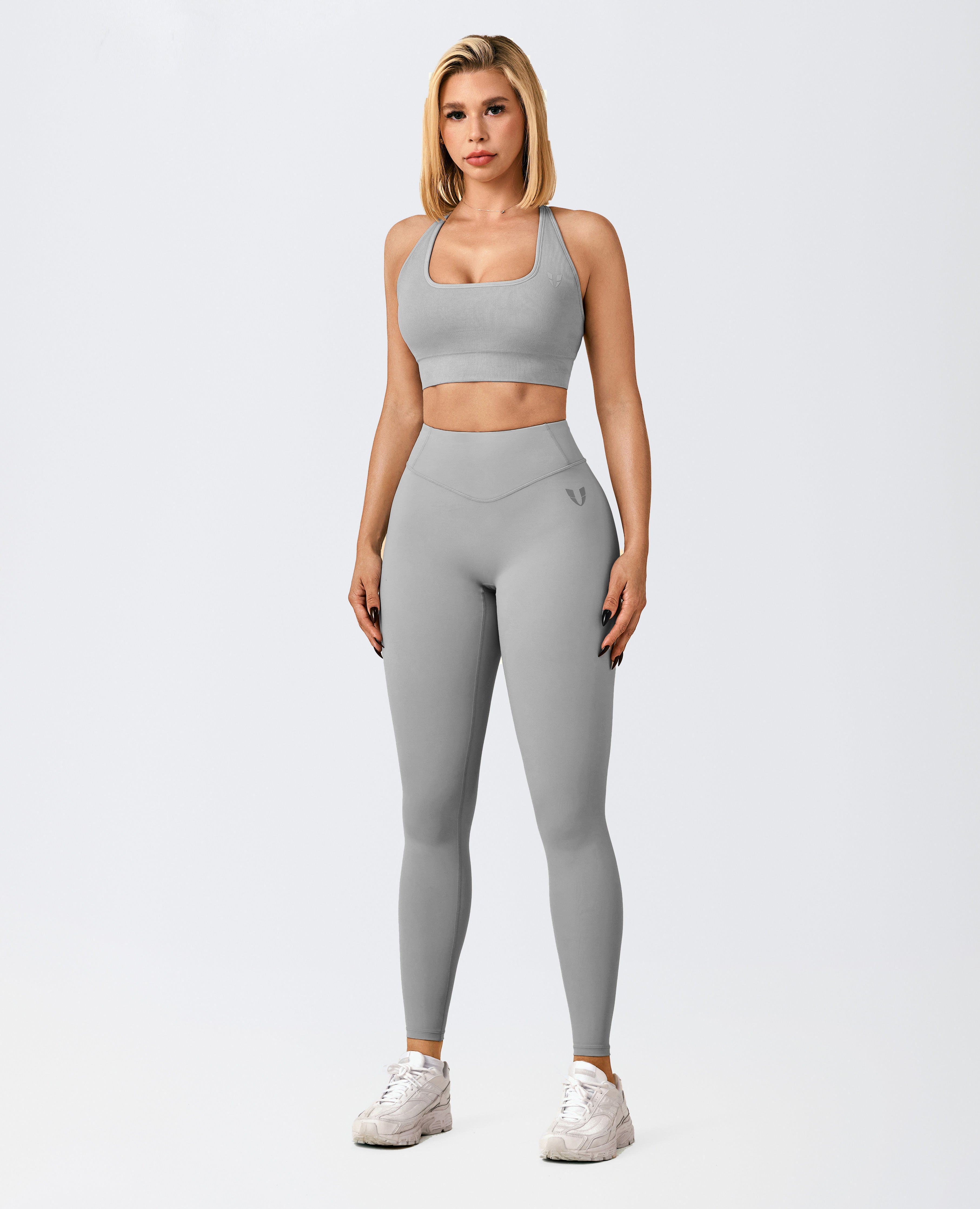 Leggings de Cintura Alta Activos - Gris Cemento