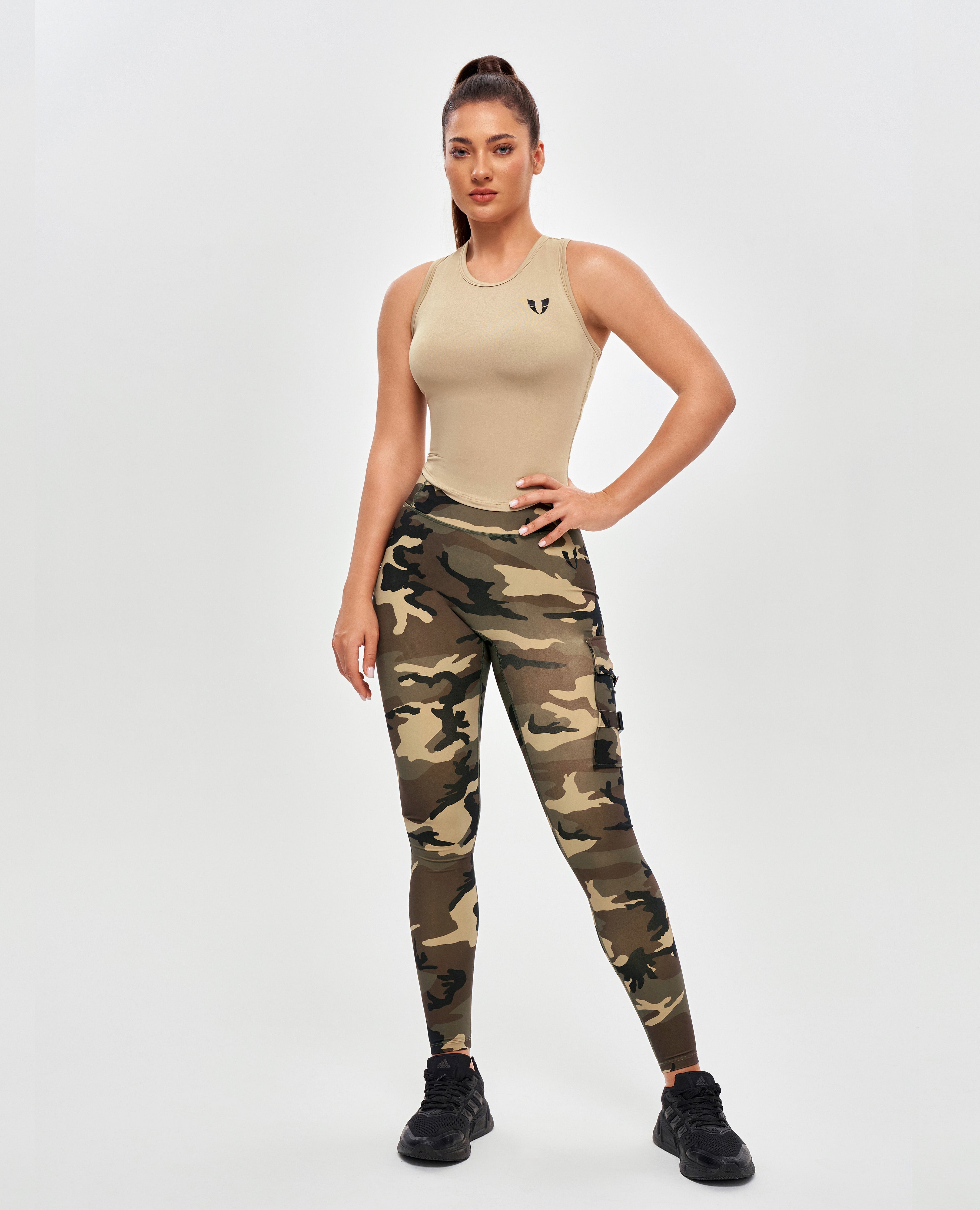 Tank de sport rond - jaune kaki