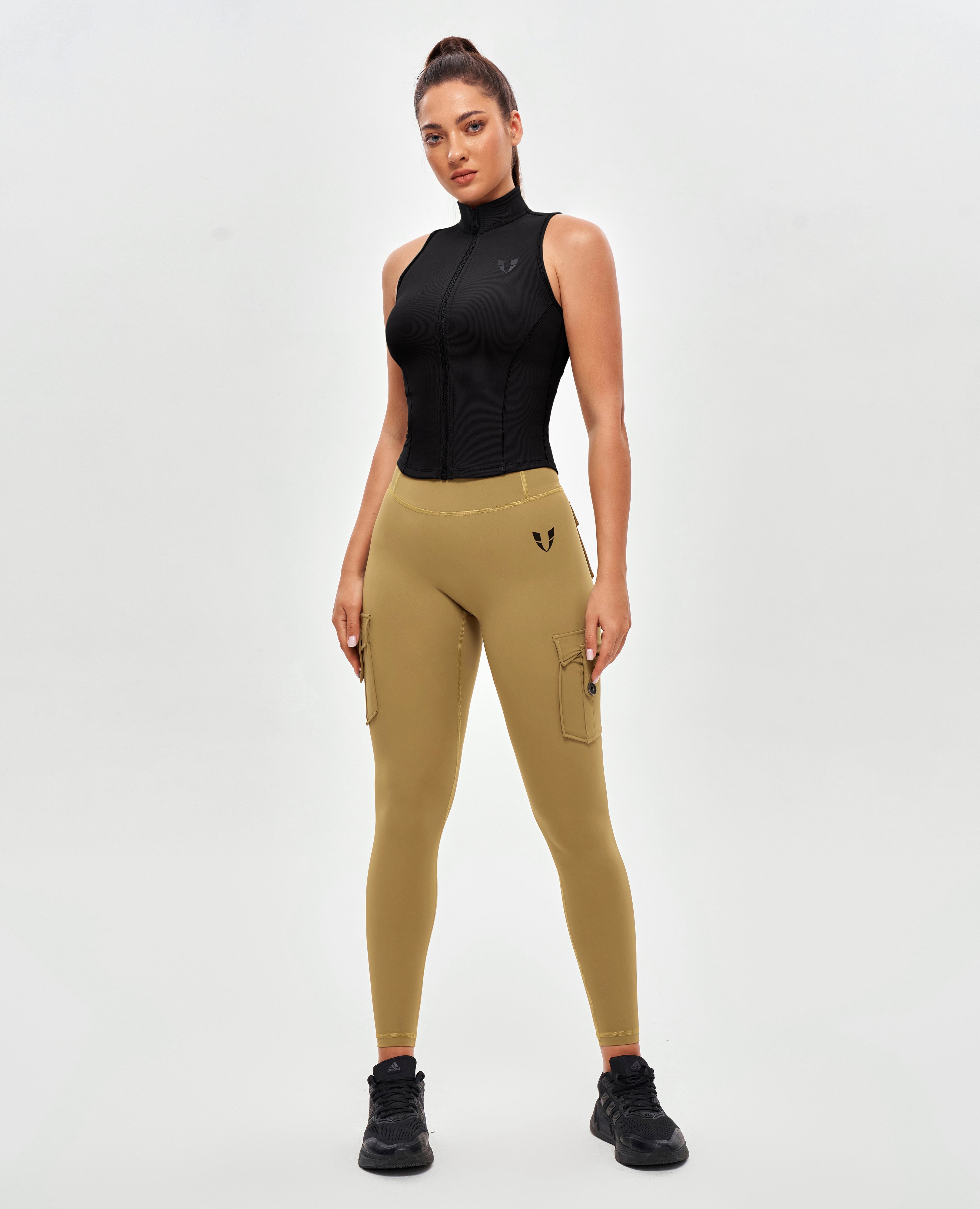 Leggings Cargo Taille Haute Sculpt Body - Brun Cerf