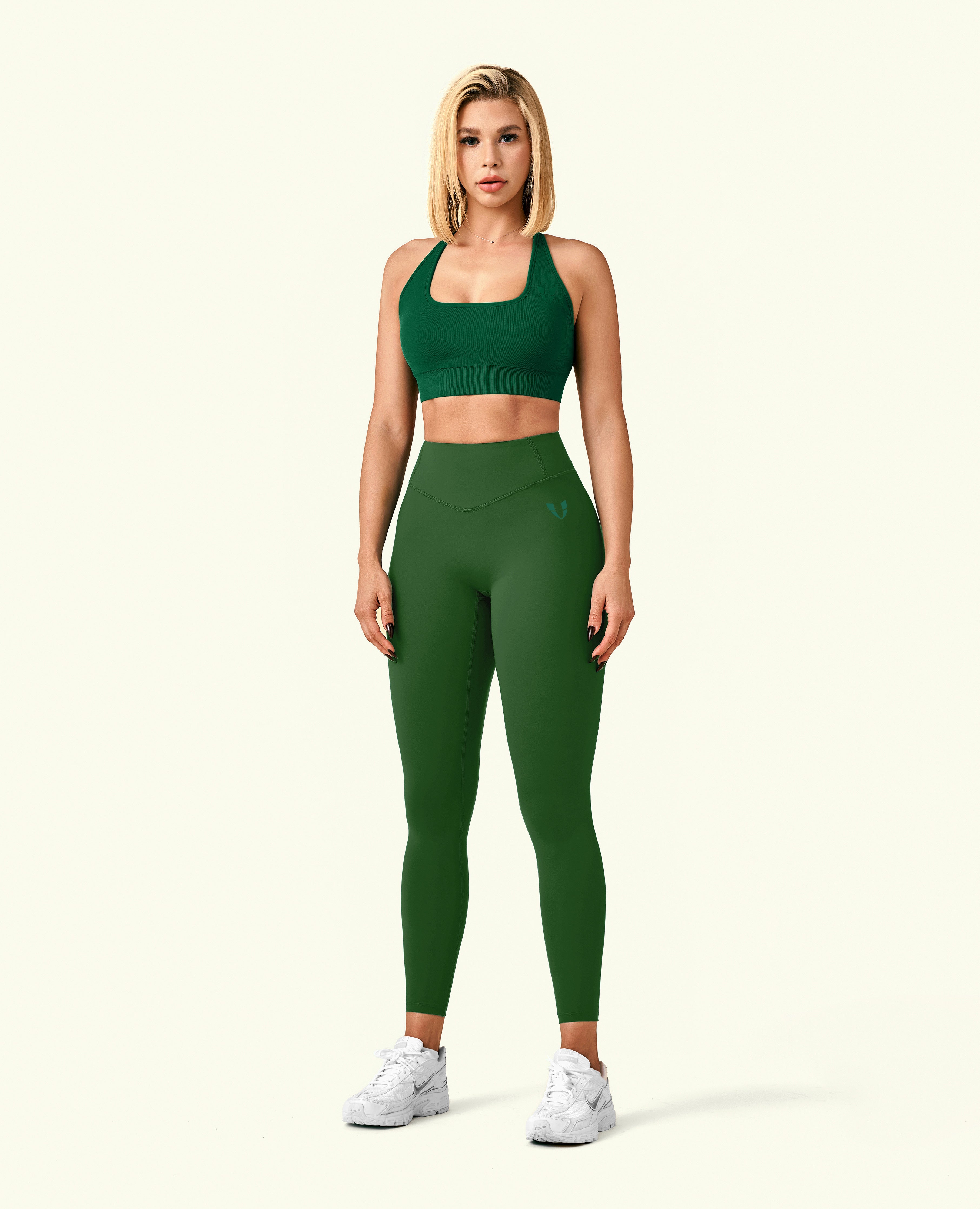 Active High Waist Leggings - Dark Green