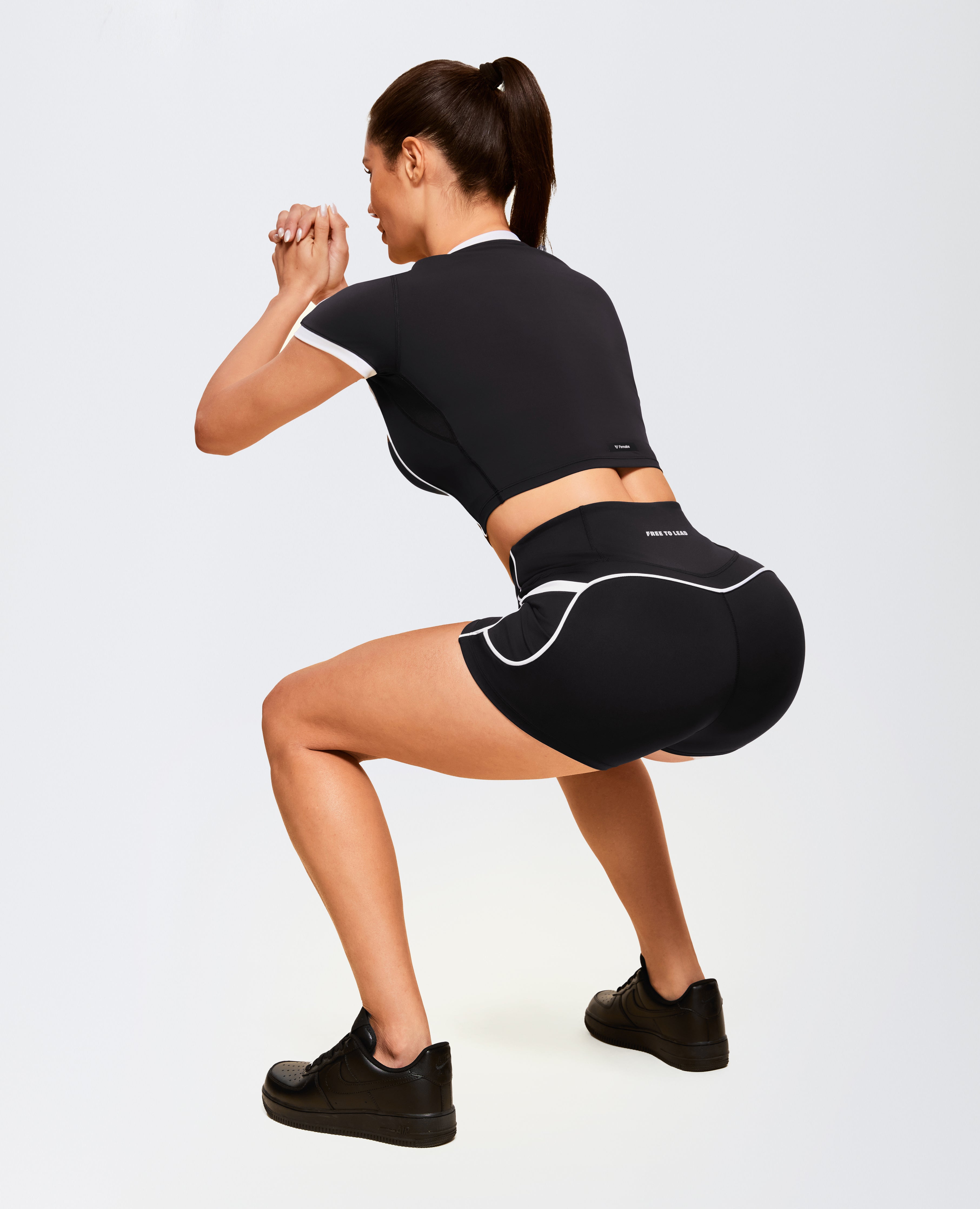 Butt Lift Pocket High Waist Shorts - Black