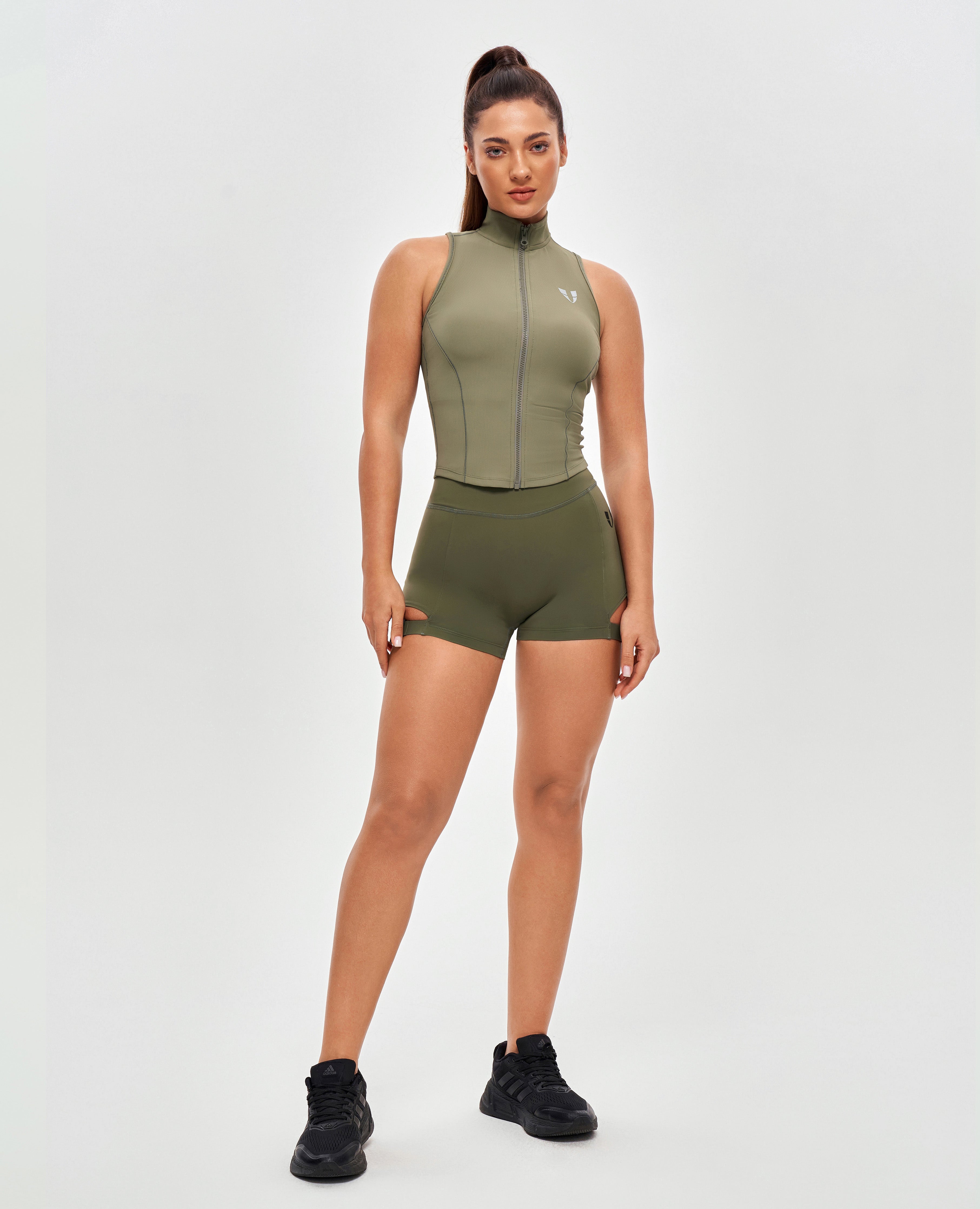 Tank zip up-up - gris olive