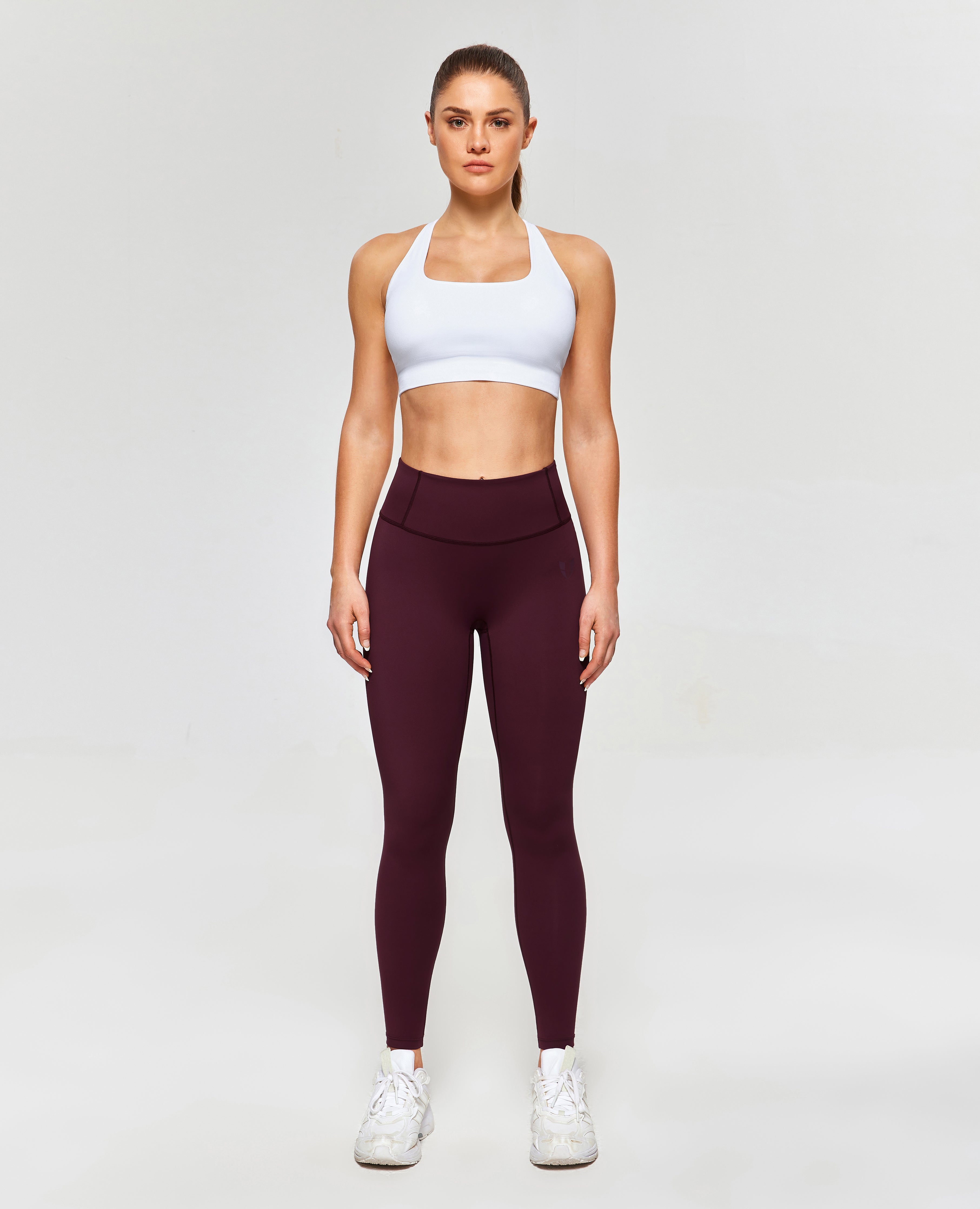 Firmabs High High Ware Compression 레깅스 - 다크 와인 빨간색