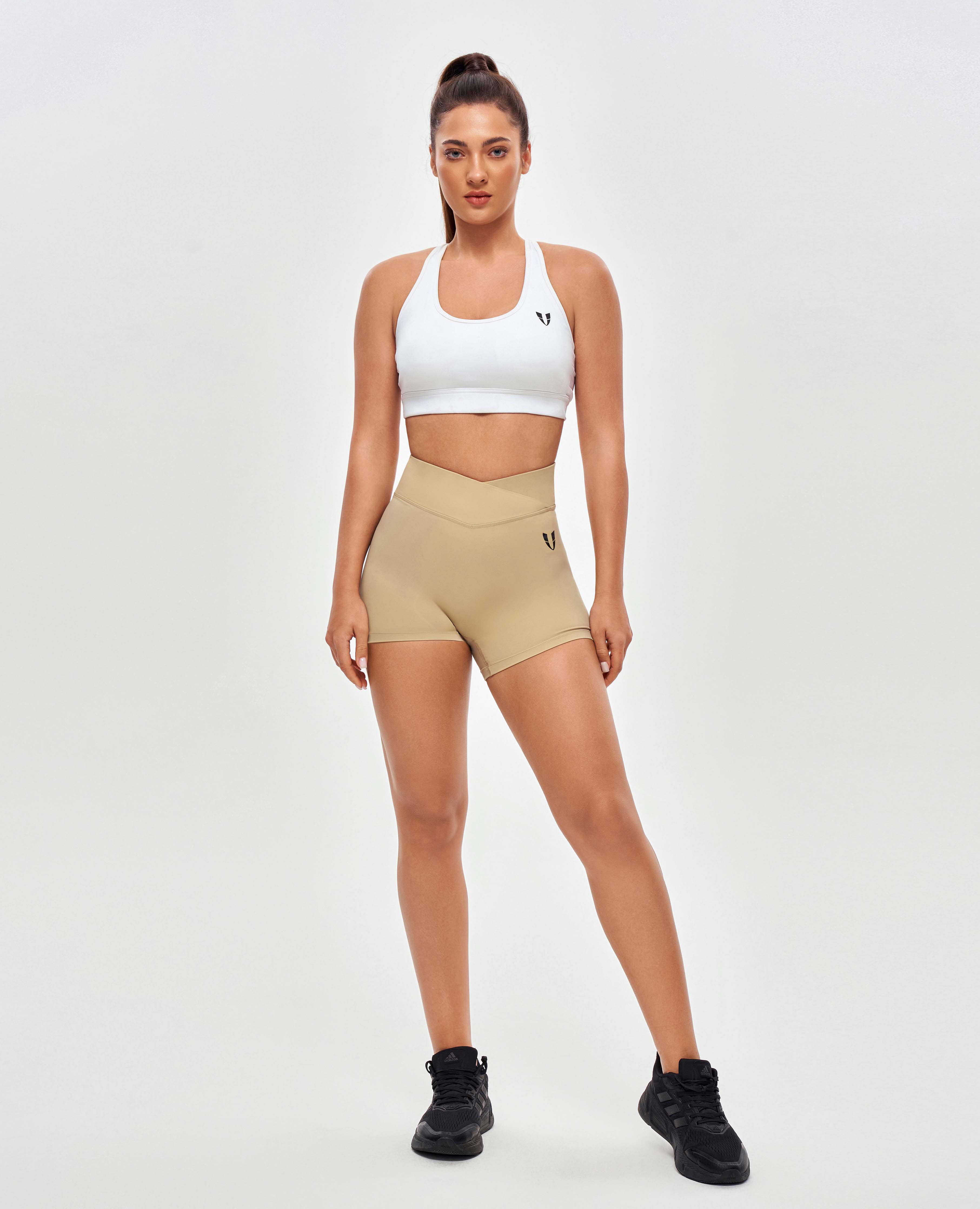 V-waist cargo short plus kaki jaune