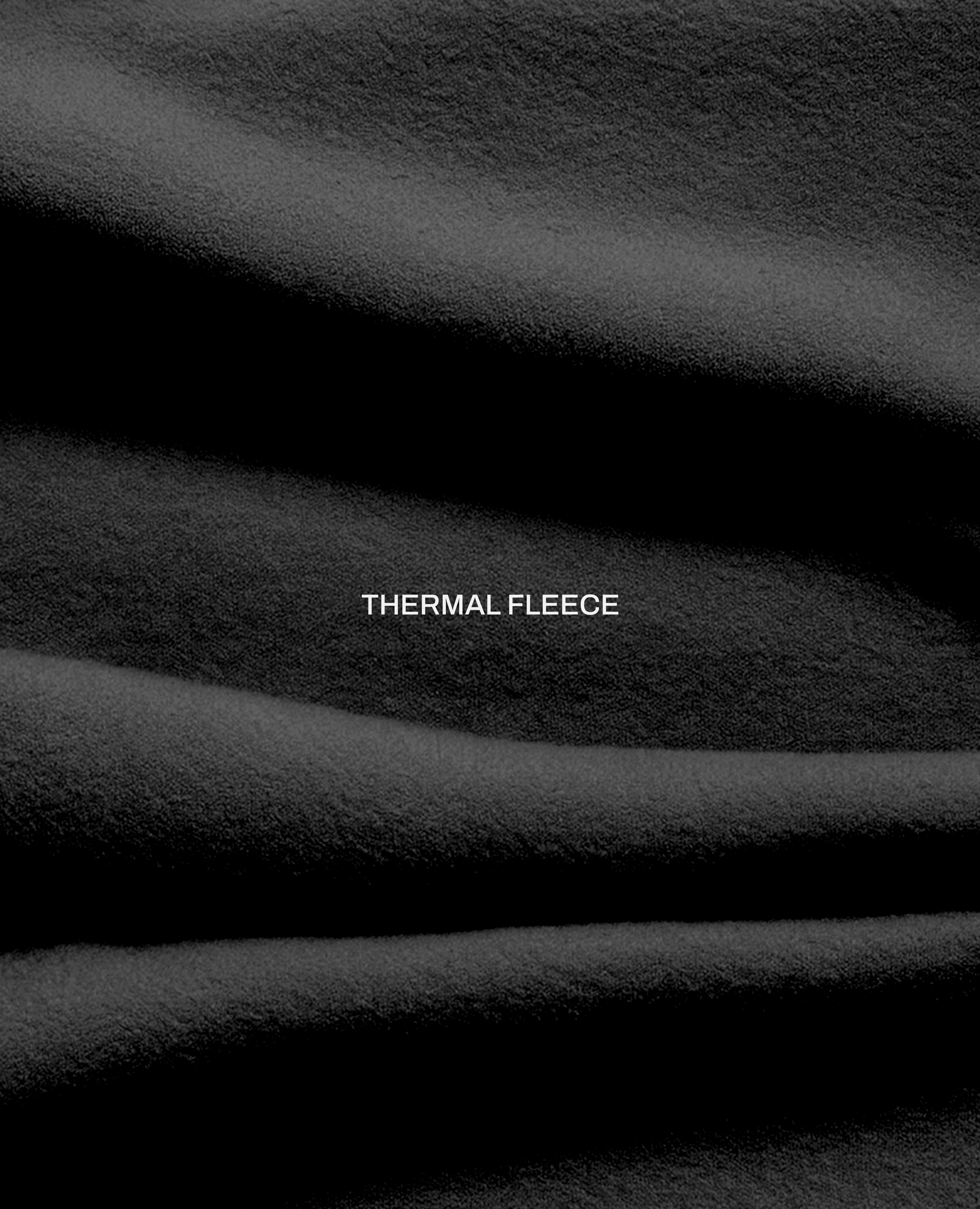 Slim Fit Fleece Half Zip Workout Top - Black