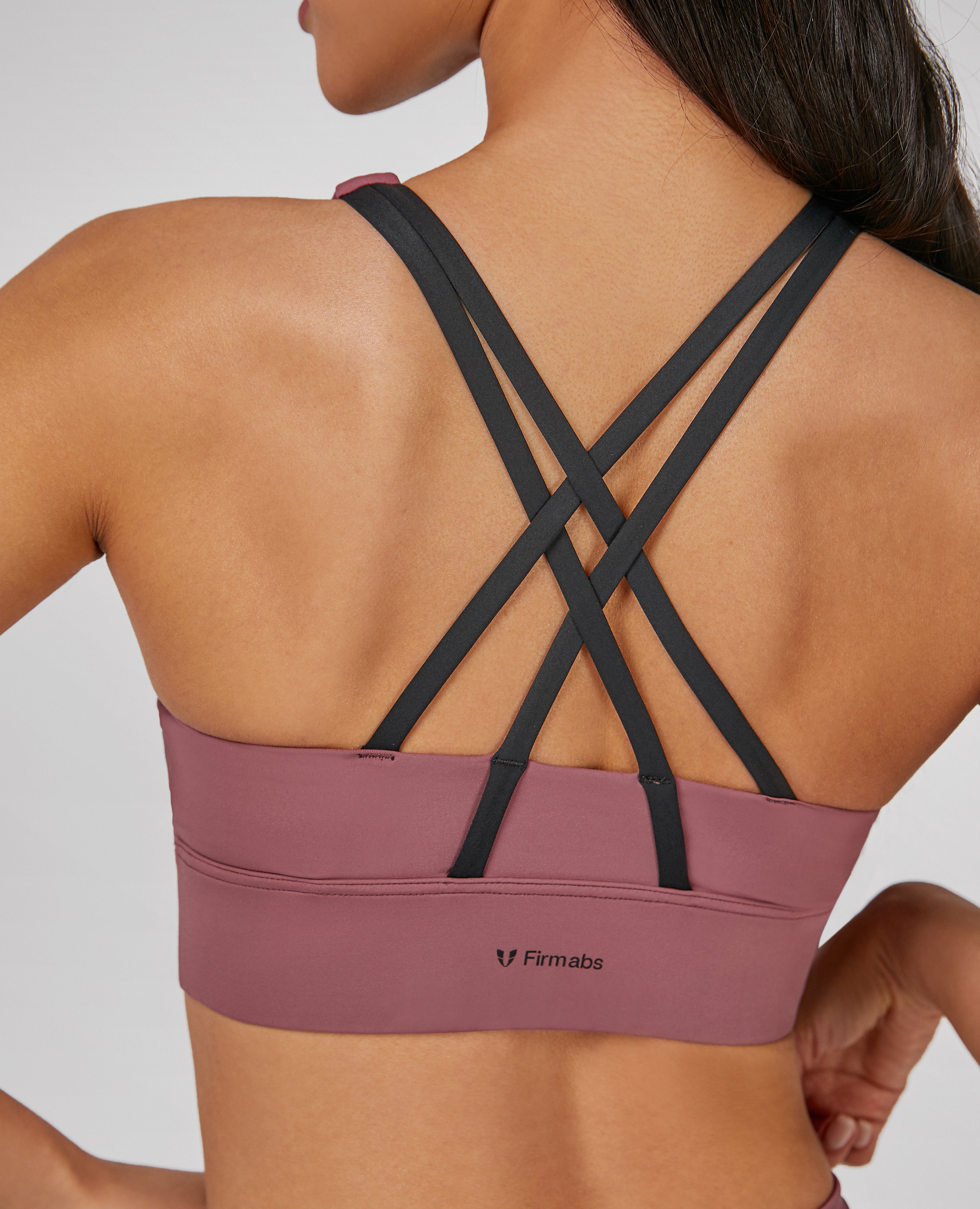 Back Crossover Sports Bra - Rose