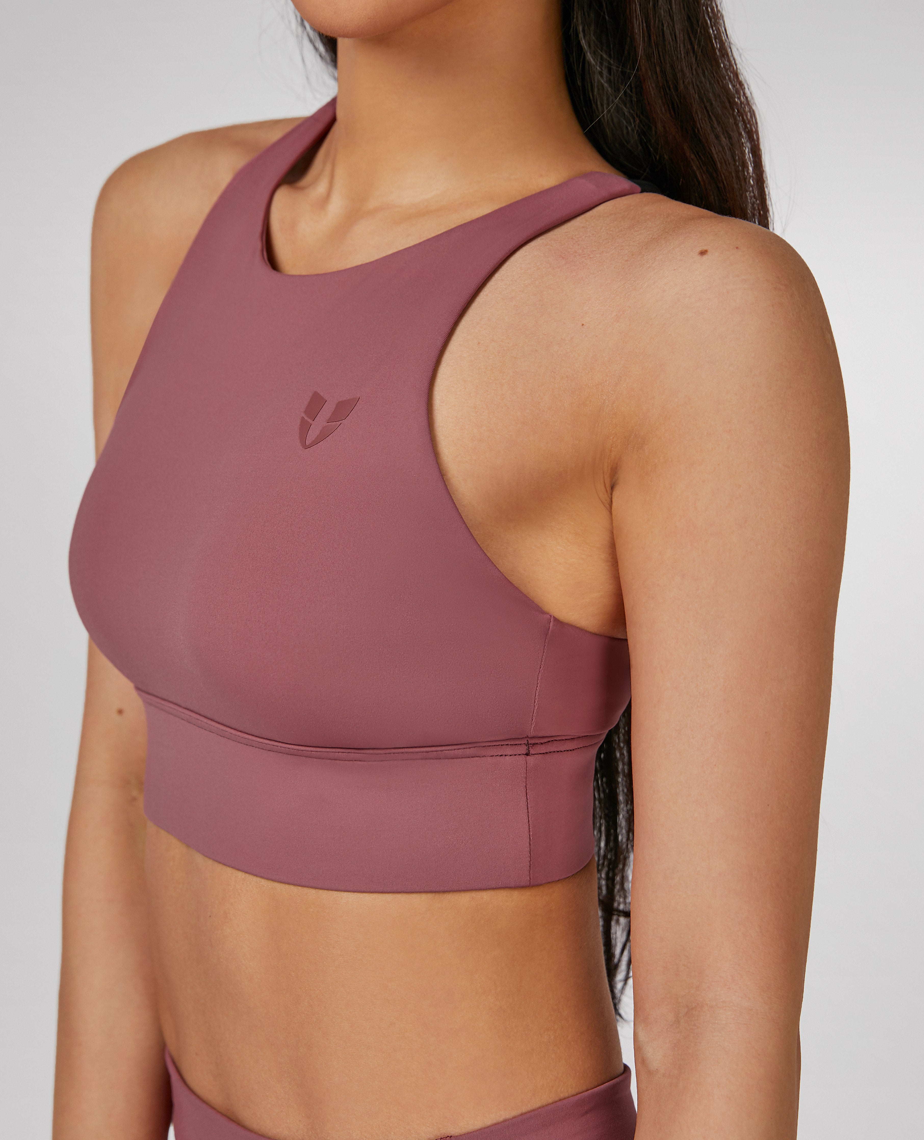 Back Crossover Sports Bra - Rose