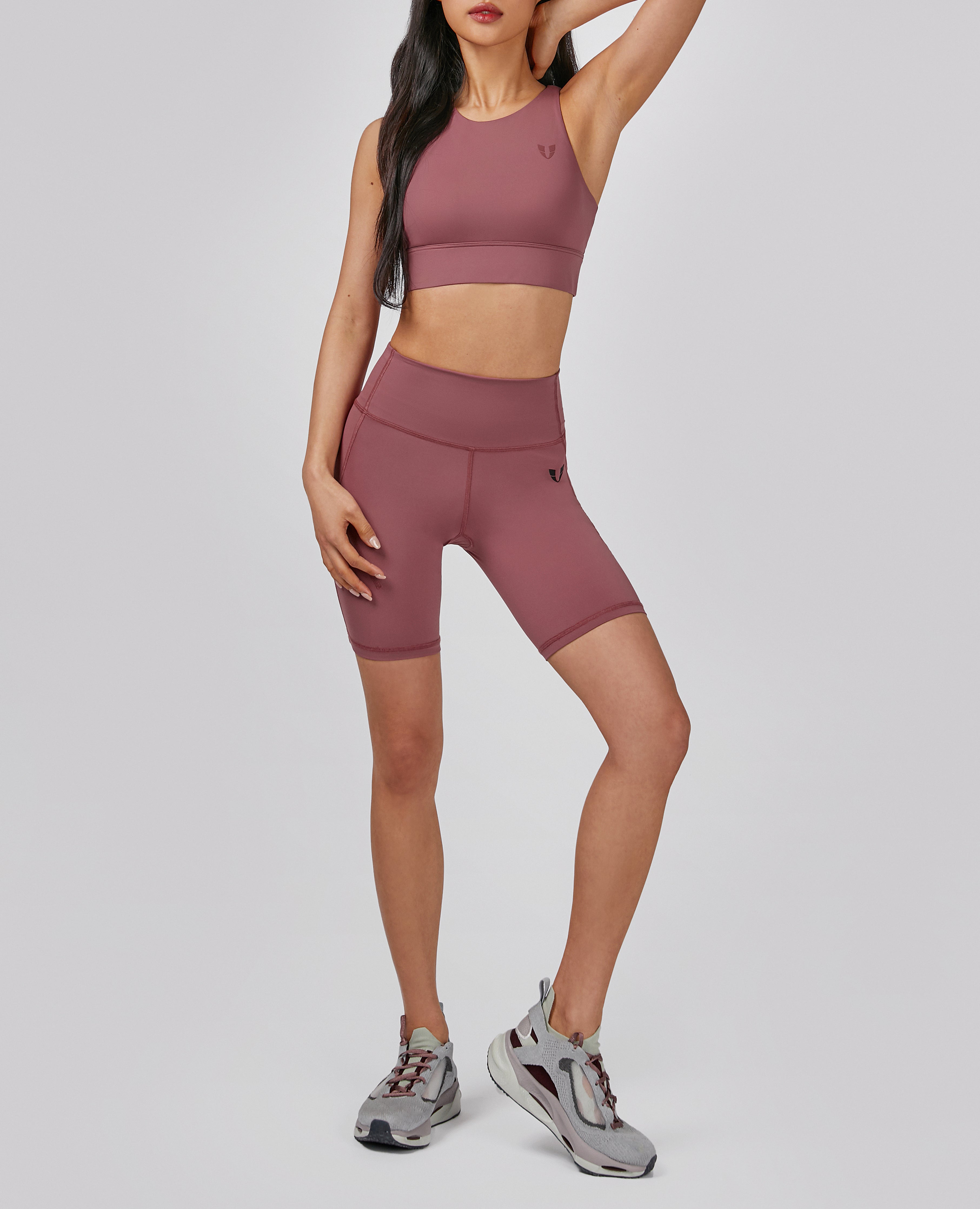 Back Crossover Sports Bra - Rose