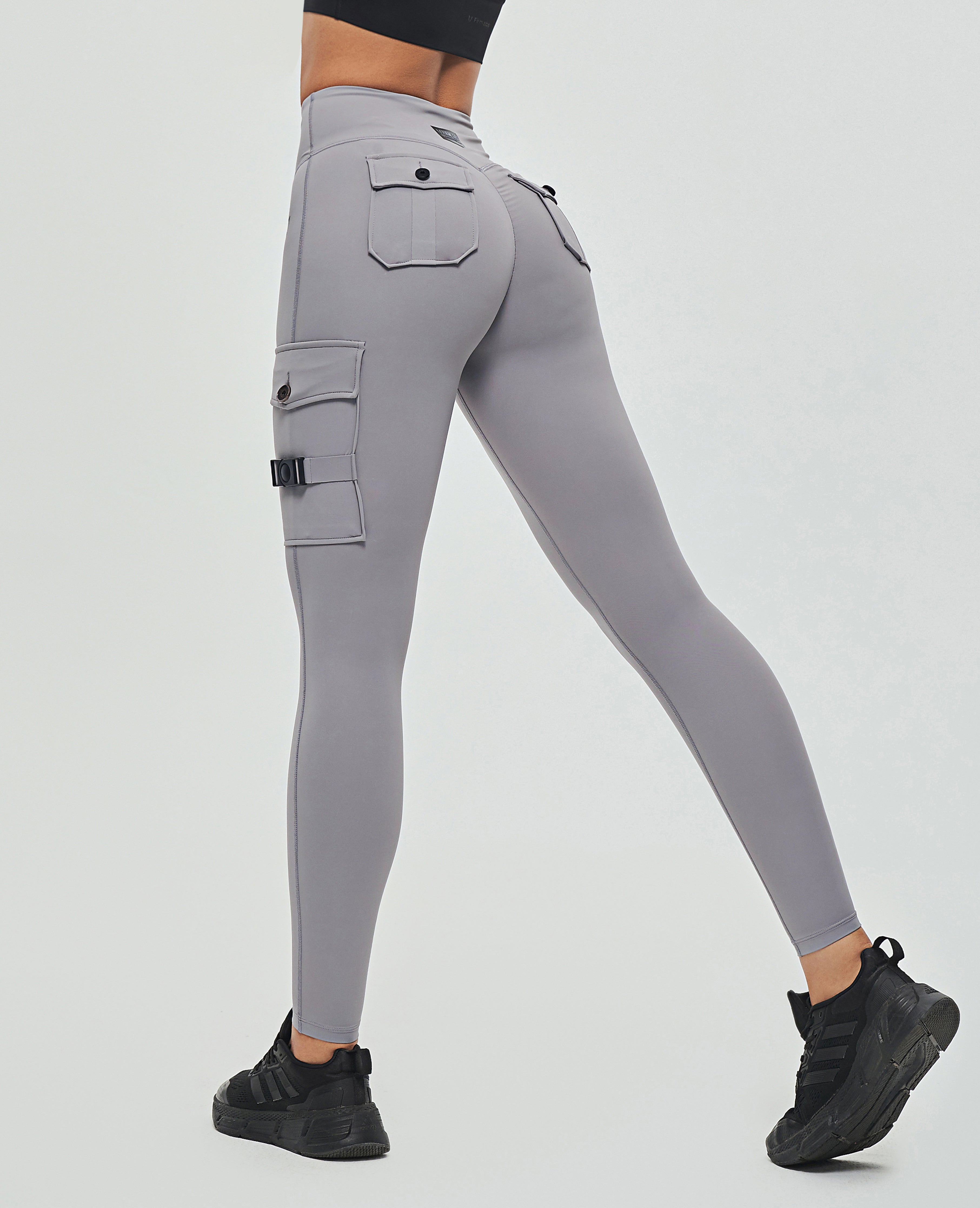 Cargo Fitness Leggings - Slate Gray