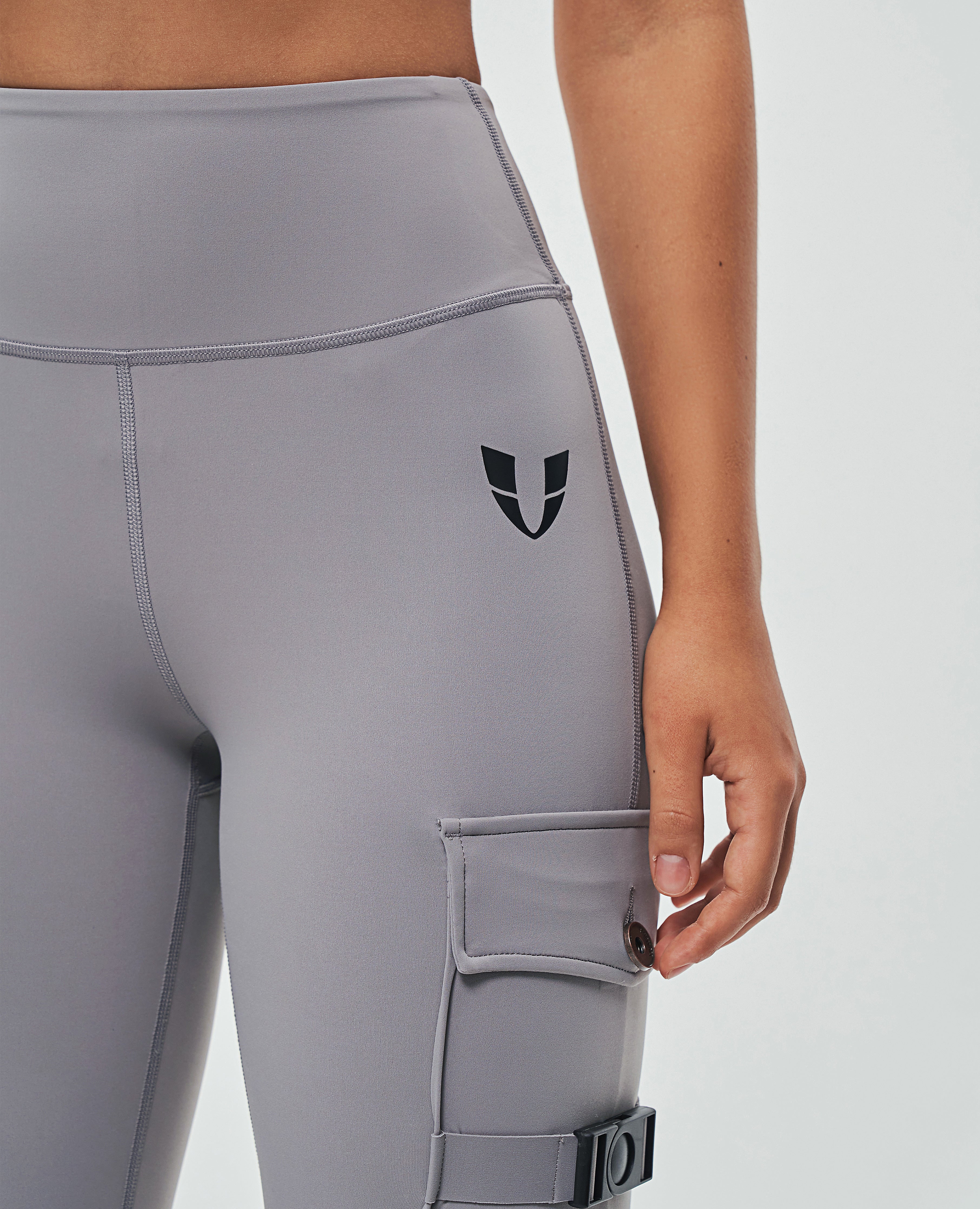 Cargo Fitness Leggings - Slate Gray