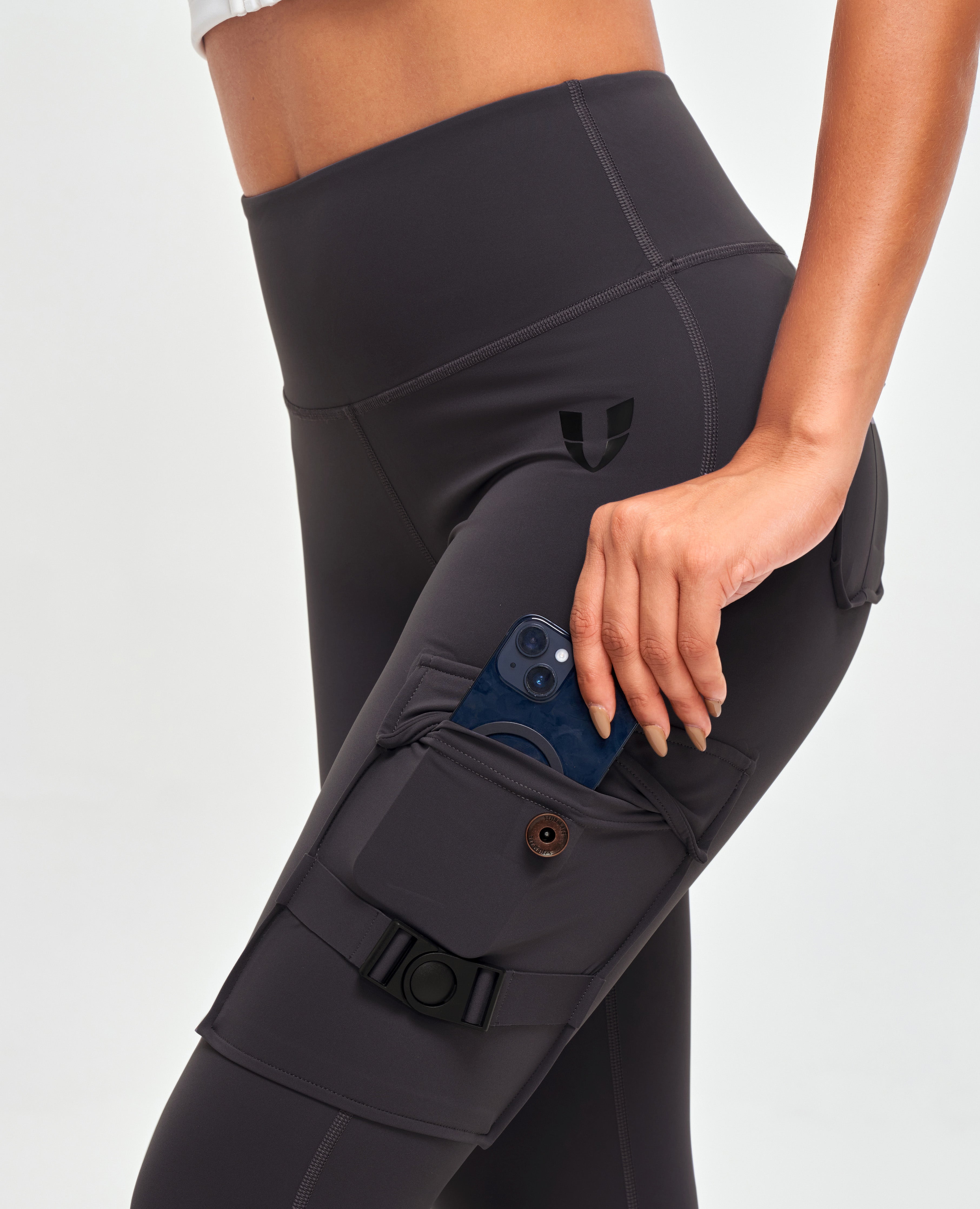 Leggings de fitness cargo - gris