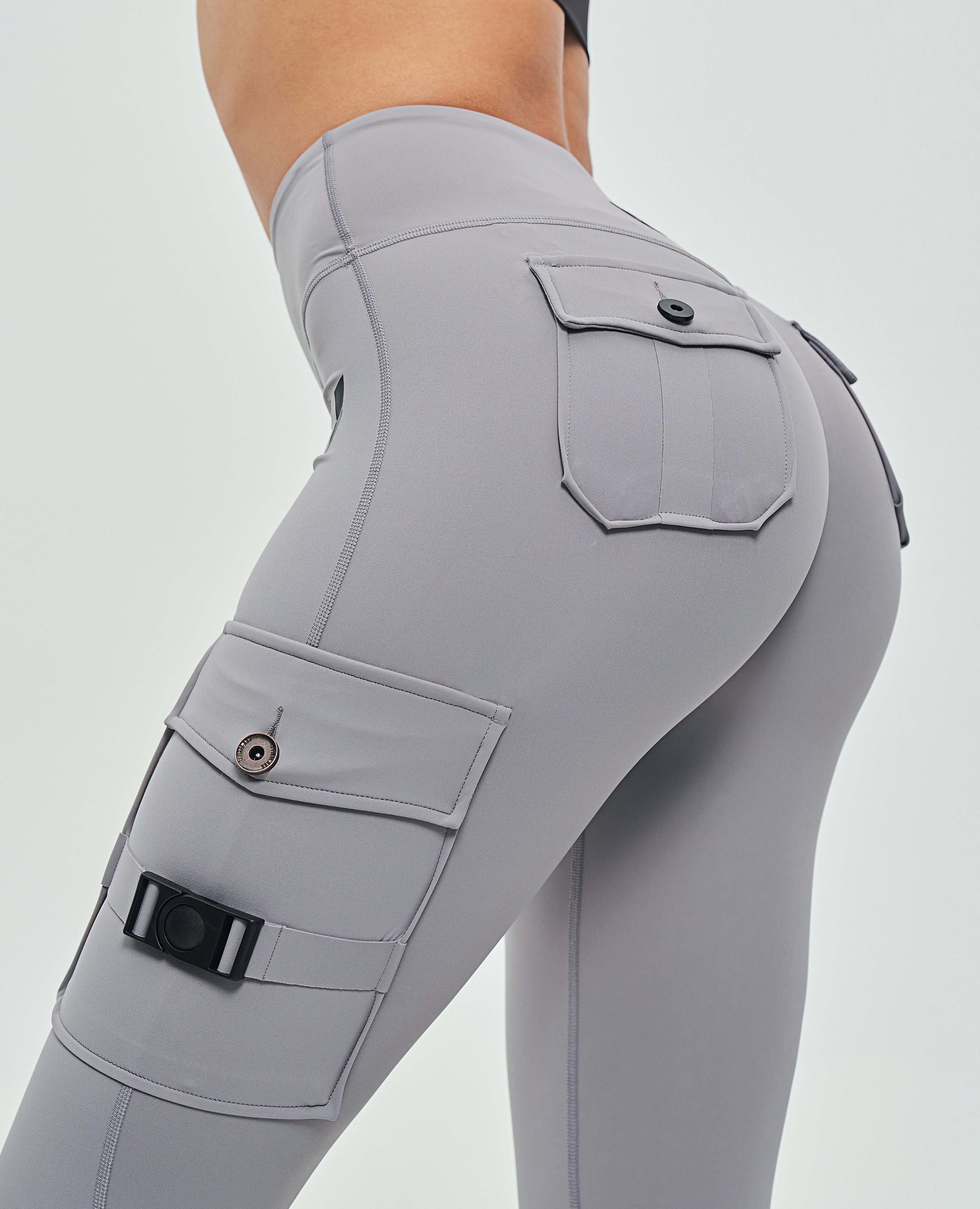 Cargo Fitness Leggings - Slate Gray