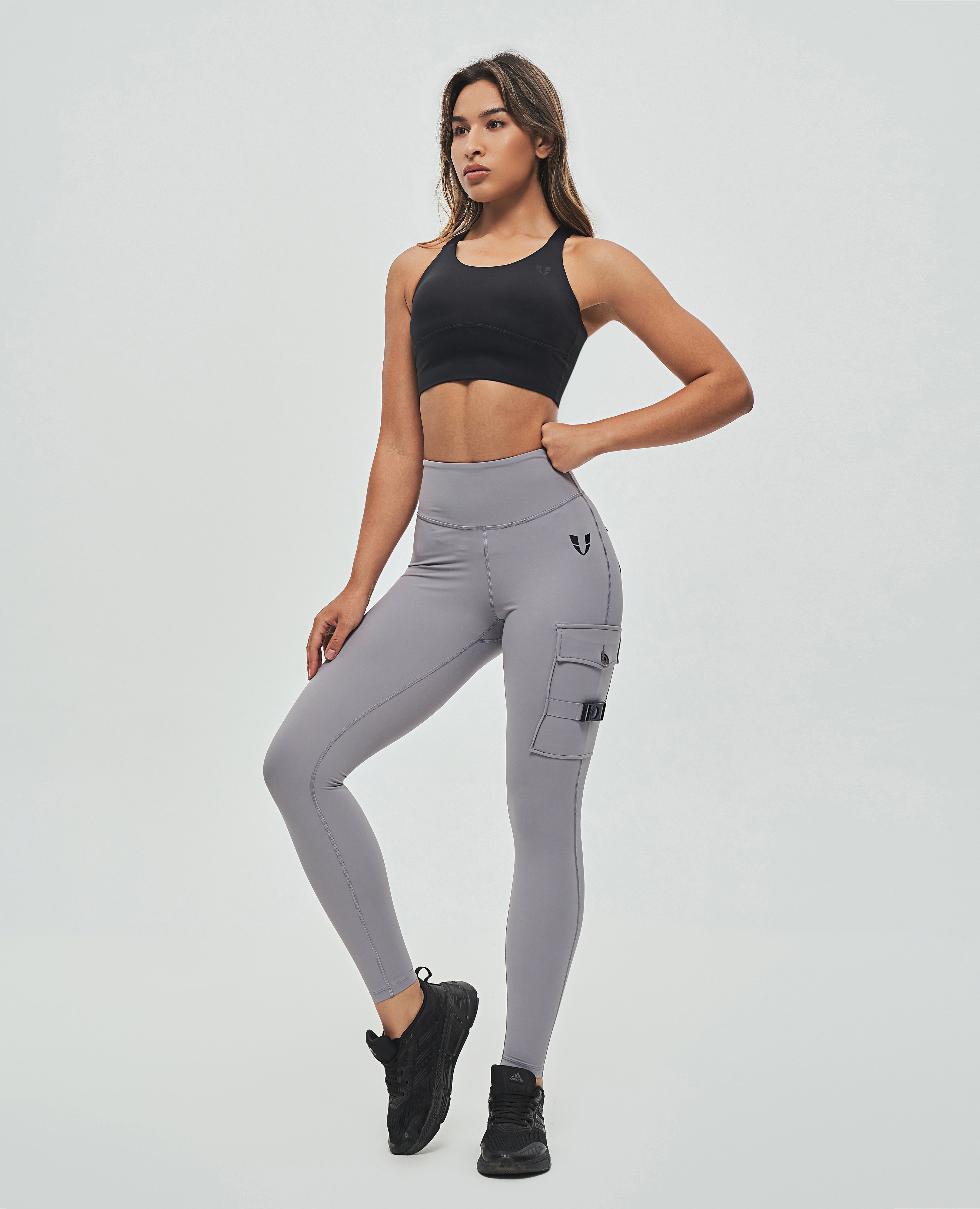 Cargo Fitness Leggings - Slate Gray