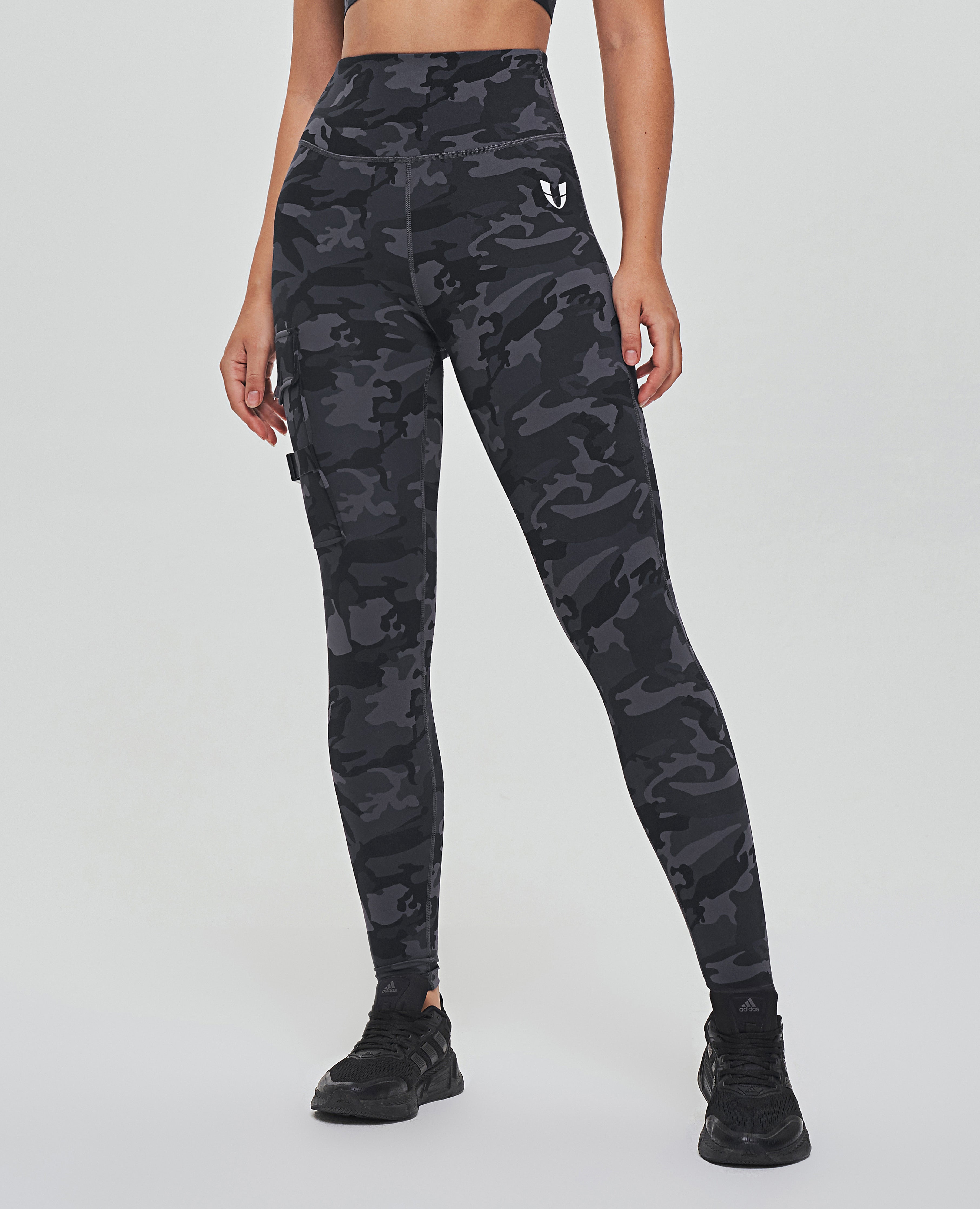 Leggings voor vrachtfitness - Grijze camo