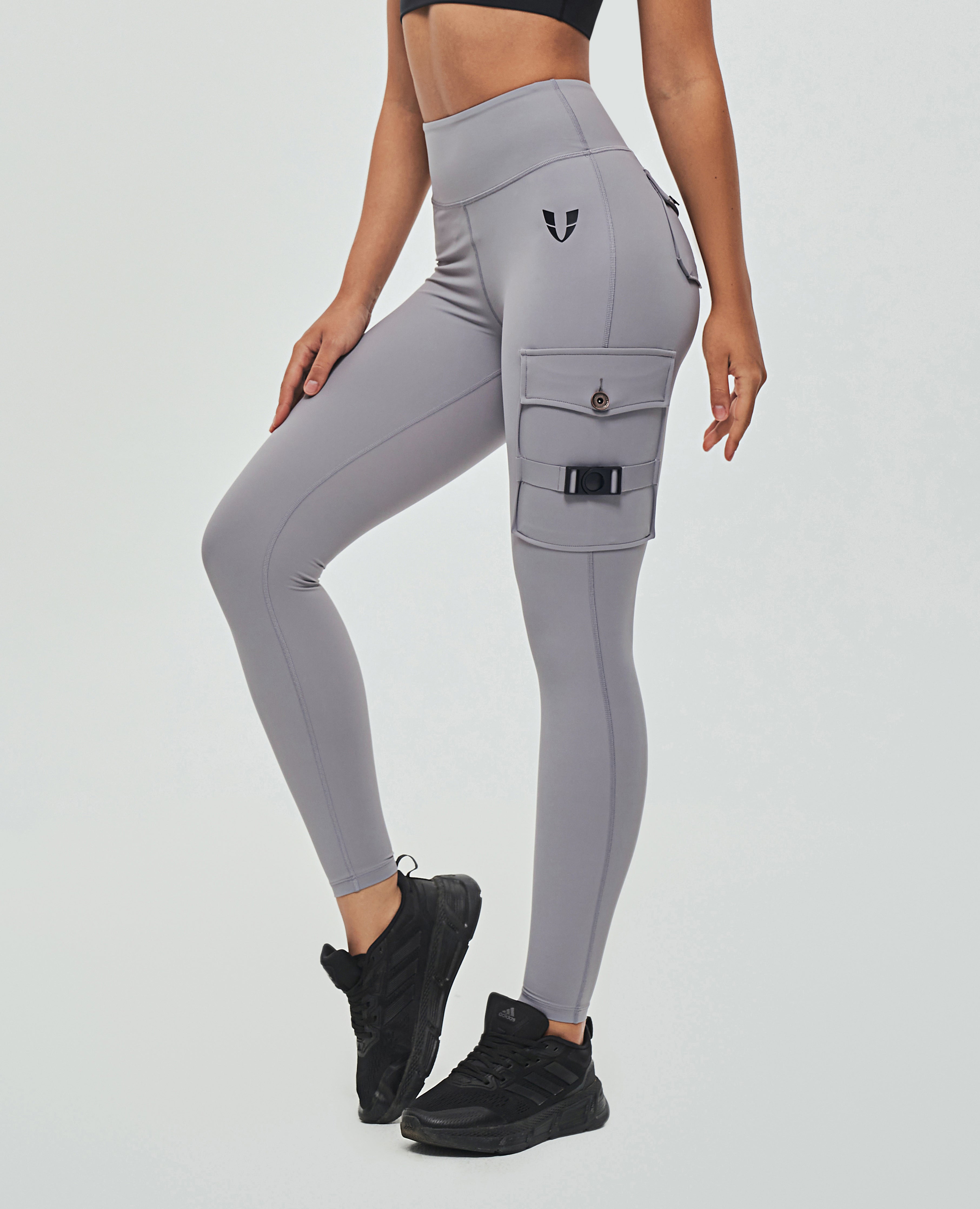 Cargo Fitness Leggings - Slate Gray