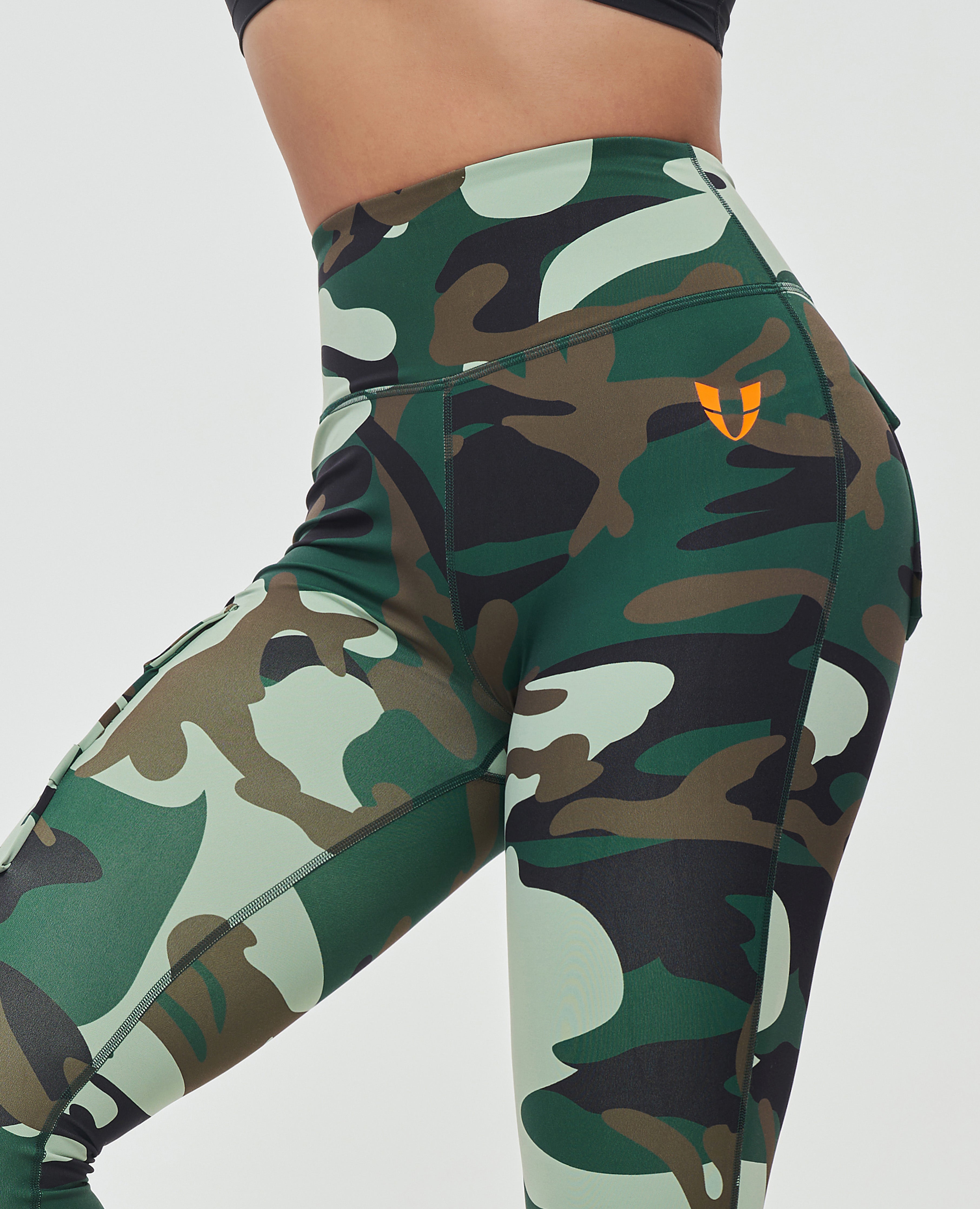 Cargo Fitness Leggings - Green Camo