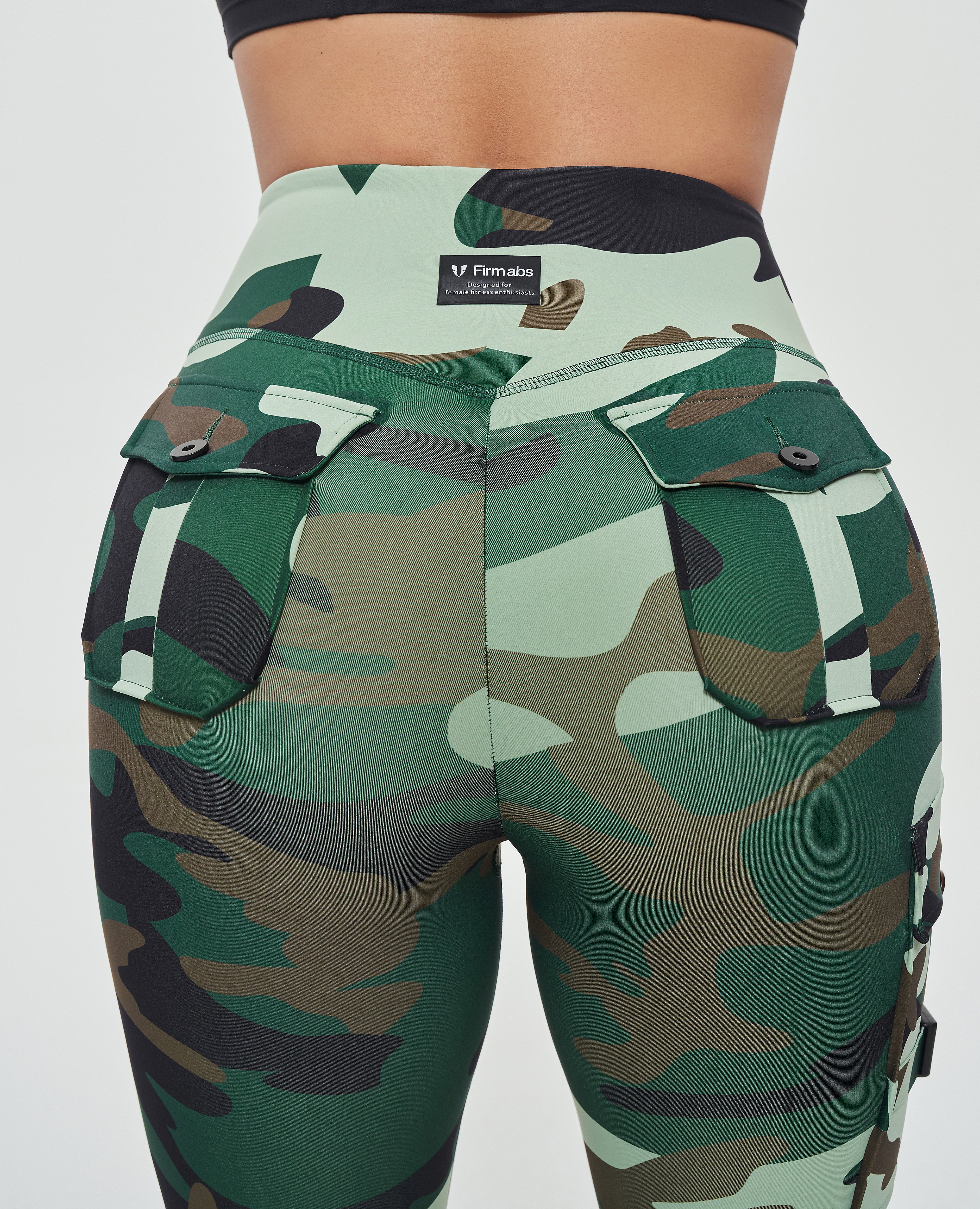 Cargo Fitness Leggings - Green Camo