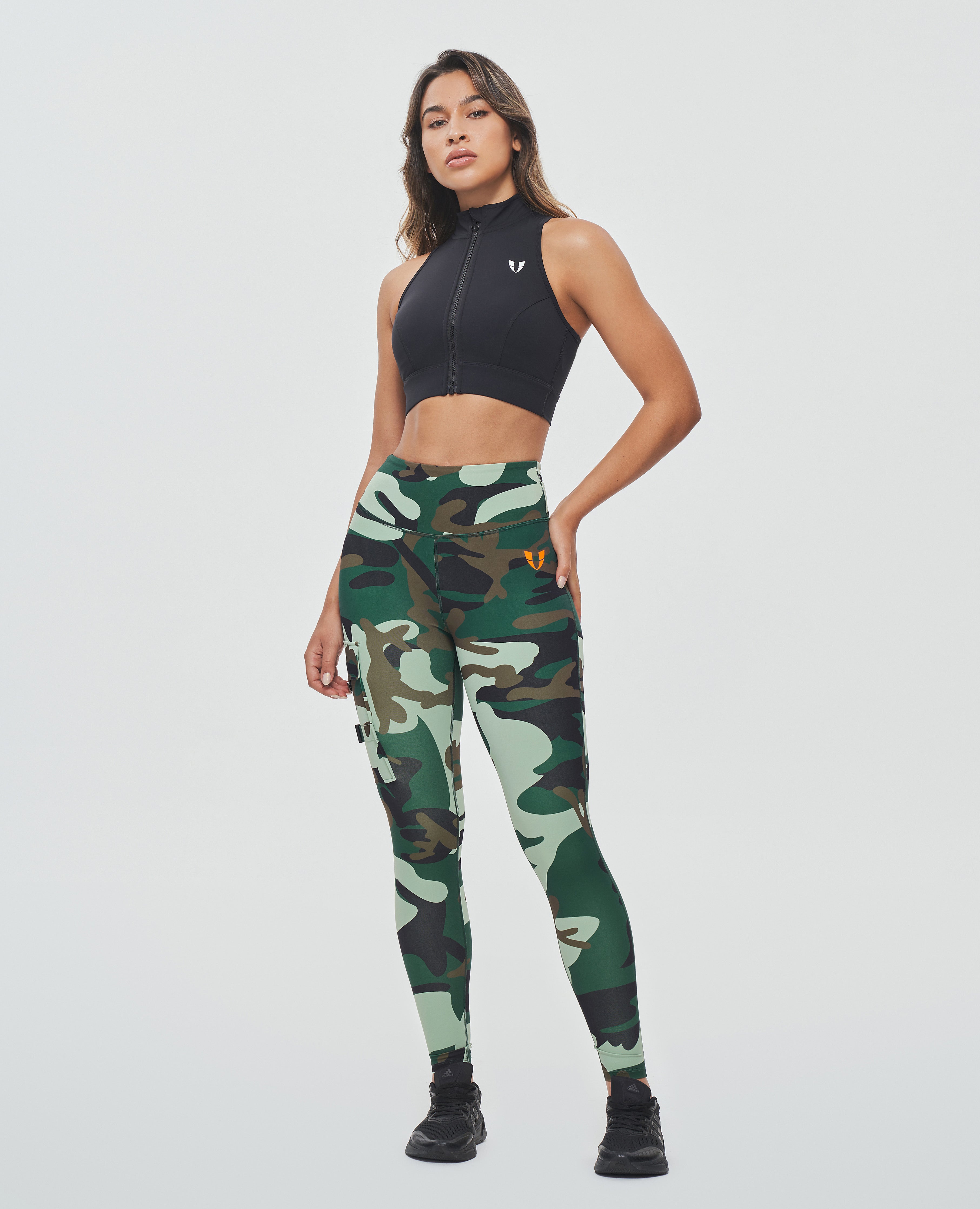 Cargo Fitness Leggings - Green Camo