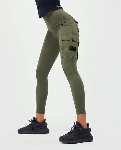 Leggings di carico fitness - oliva