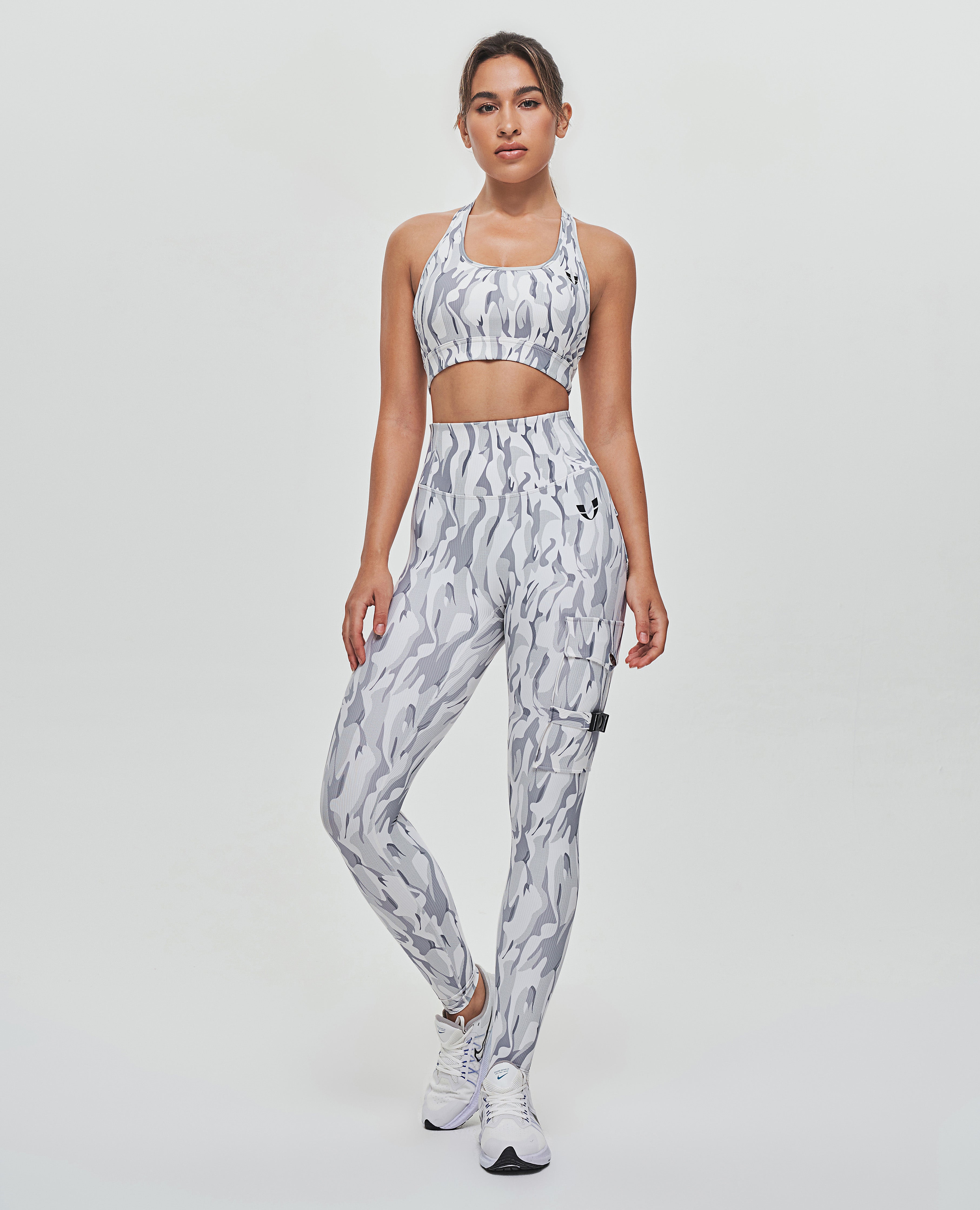 Cargo Fitness Leggings - White Camo