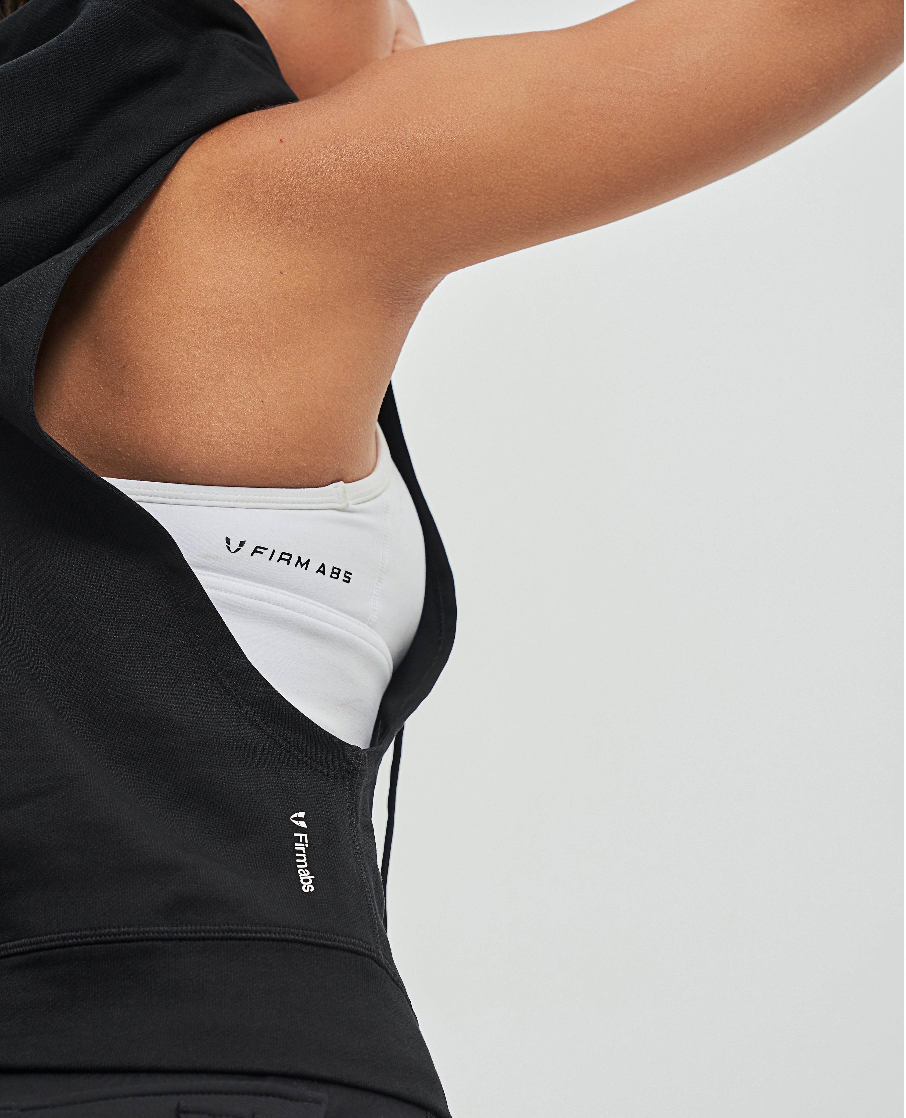 Drop Armhole Hooded Tank - Black