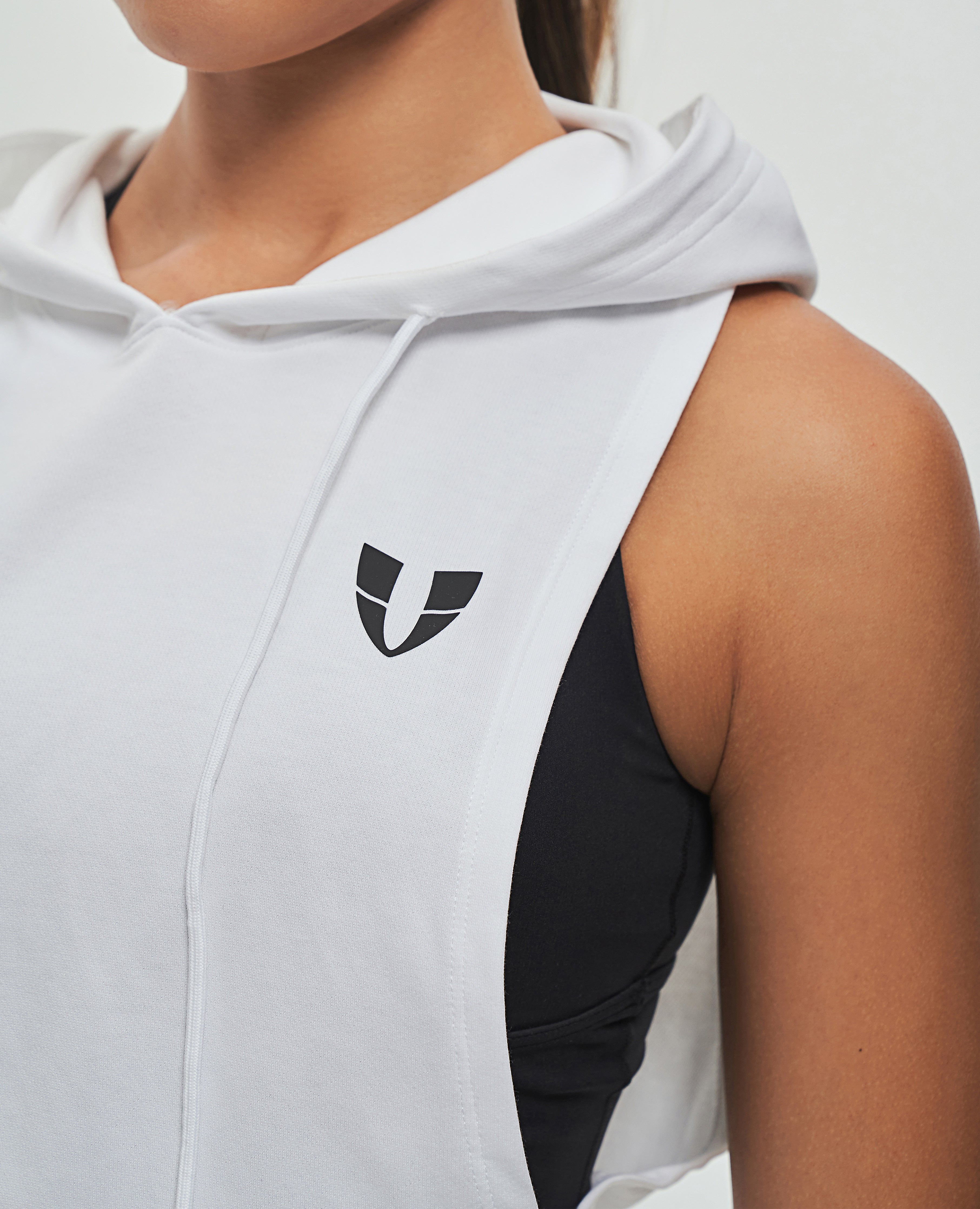 Drop Armhole Hooded Tank - White