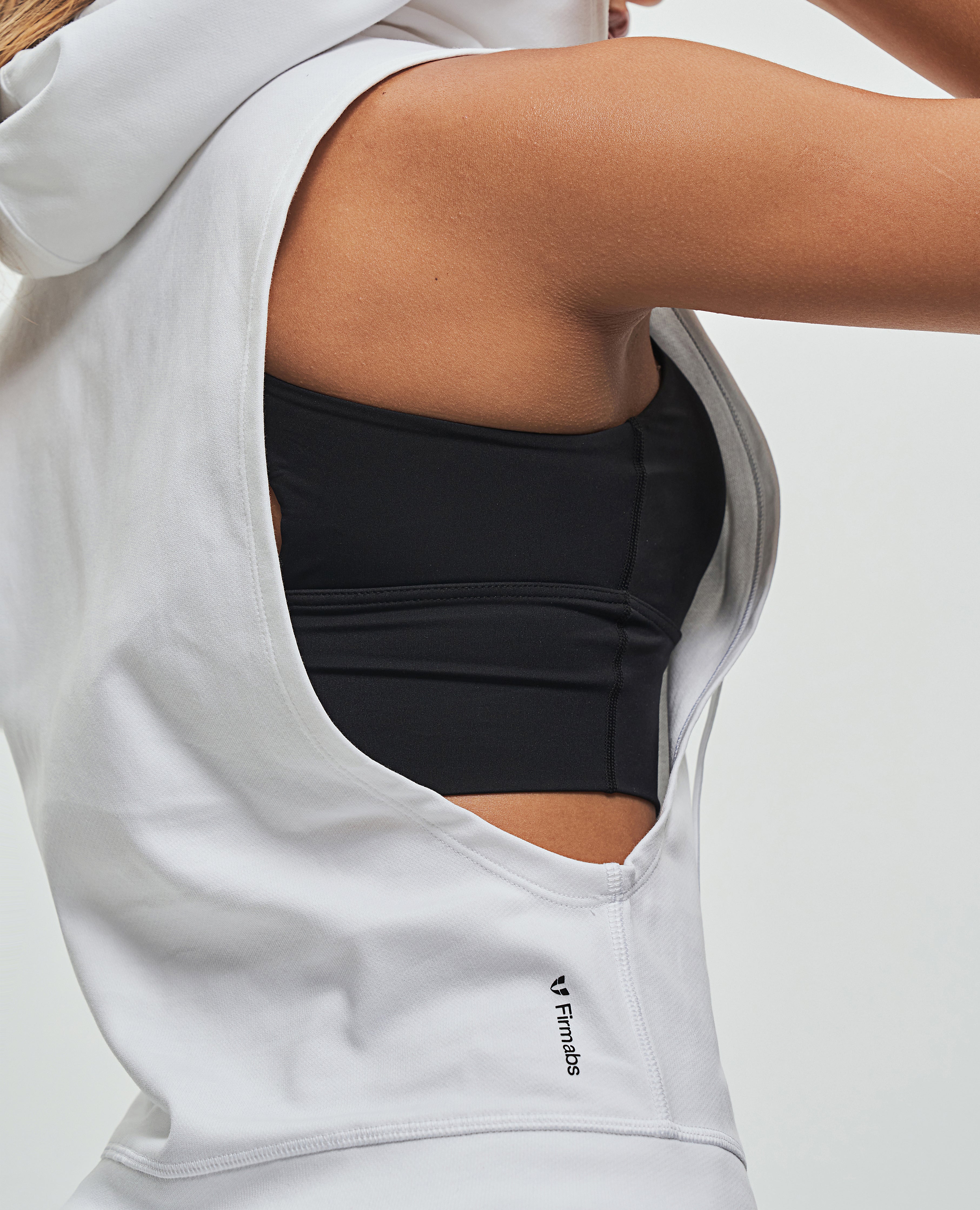 Drop Armhole Hooded Tank - White