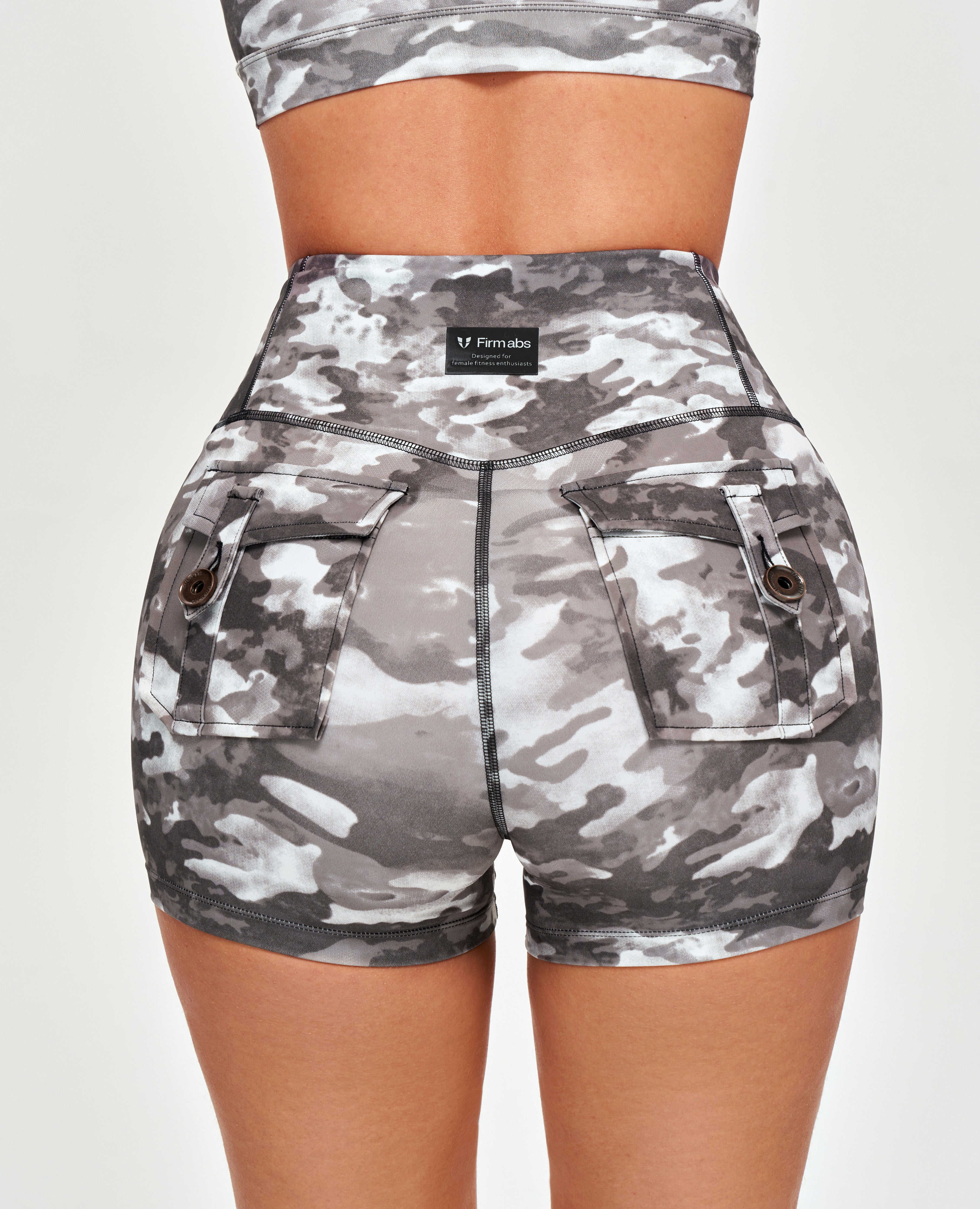 Hoge taille vrachtshorts - Tie Dye Camo