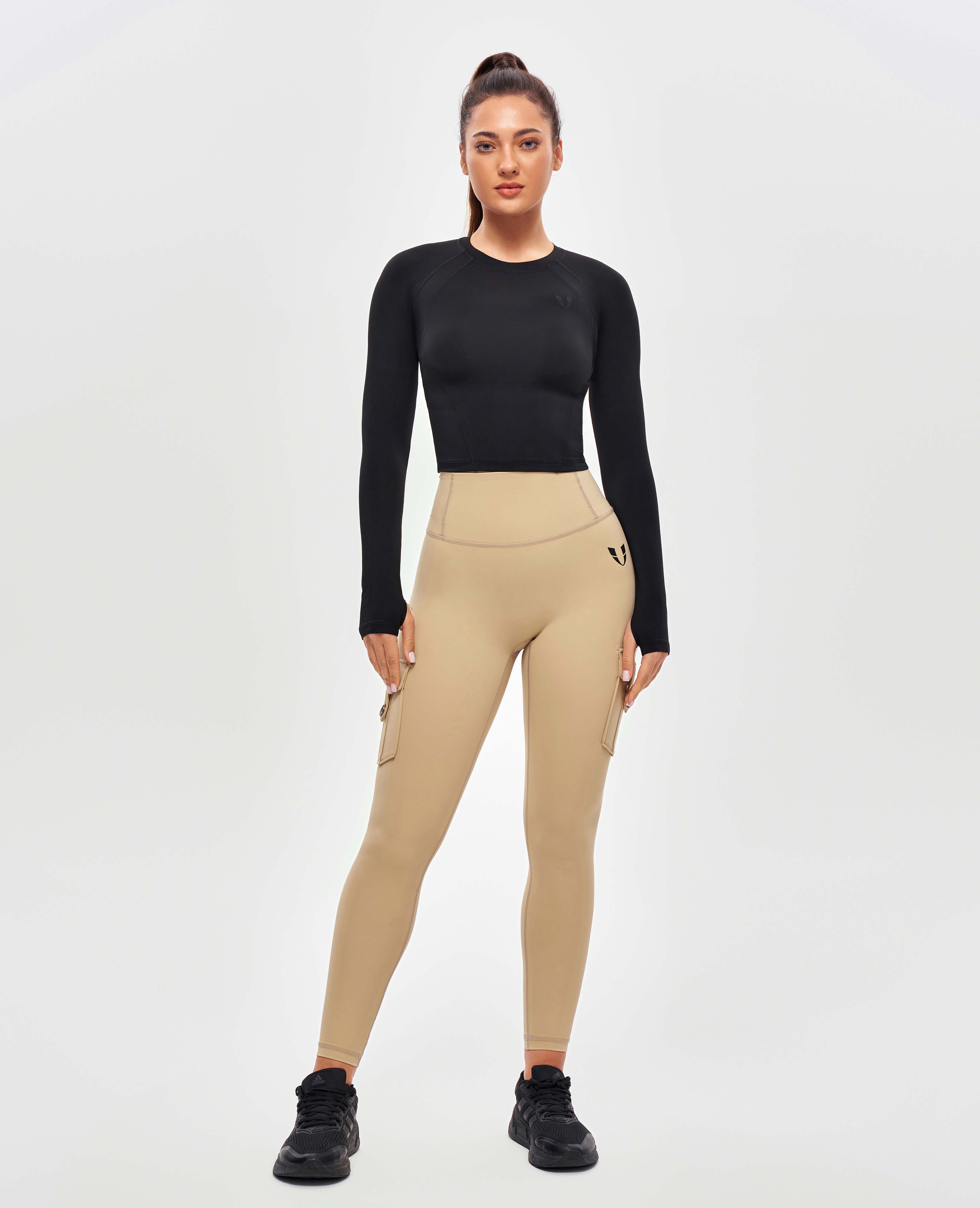 Crop top à manches longues - noir