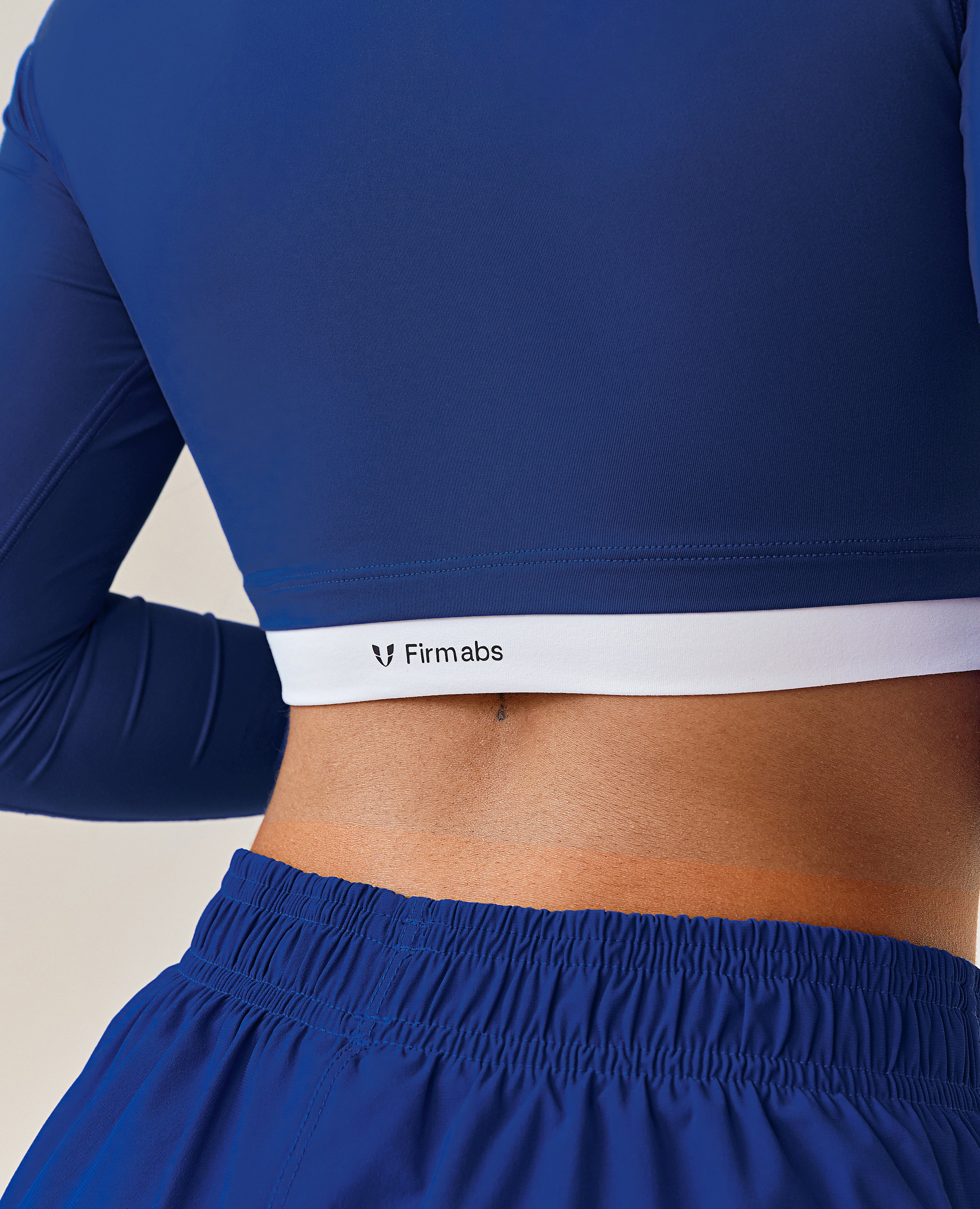Long Sleeve Crop Top - Blue