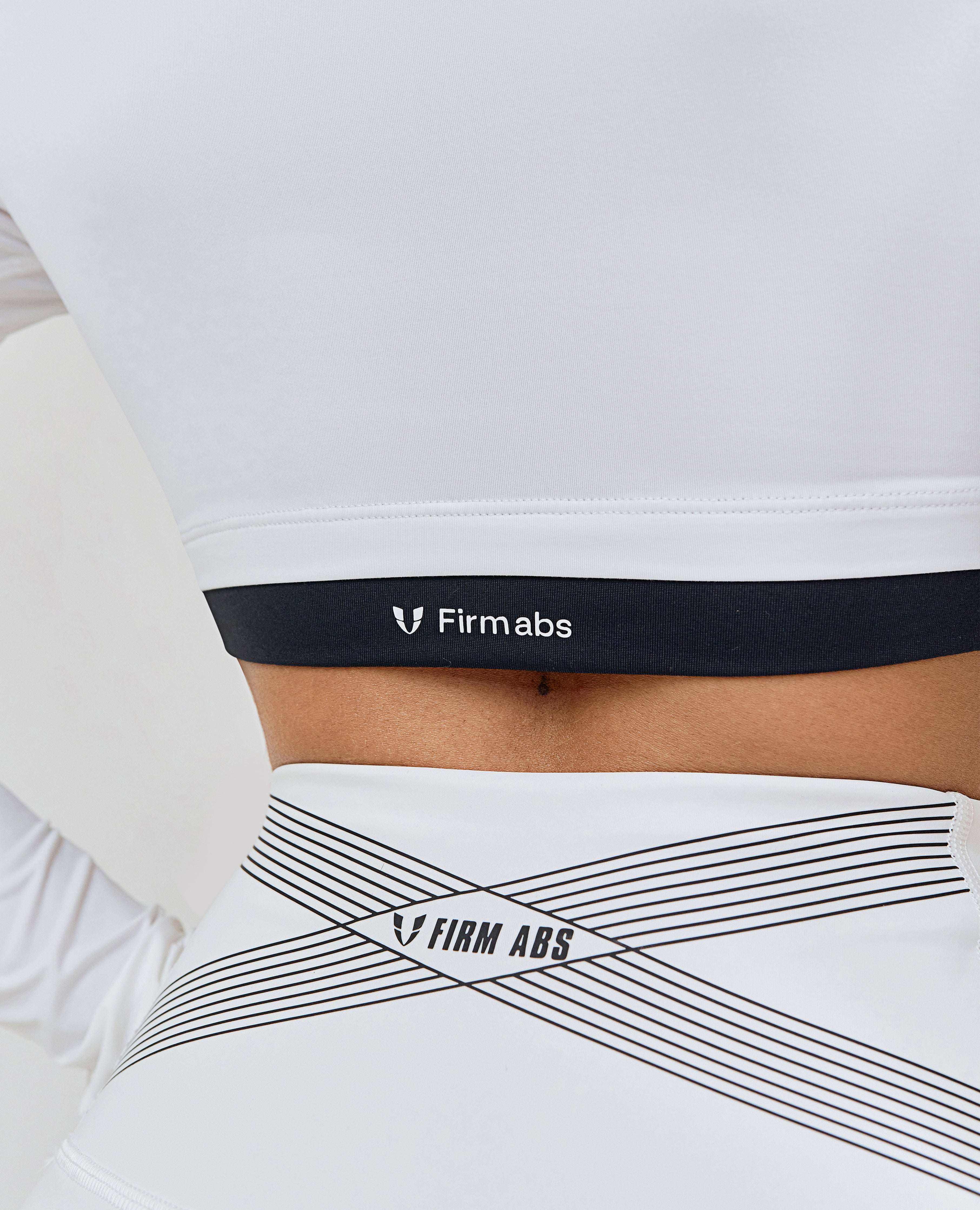 Long Sleeve Crop Top - White