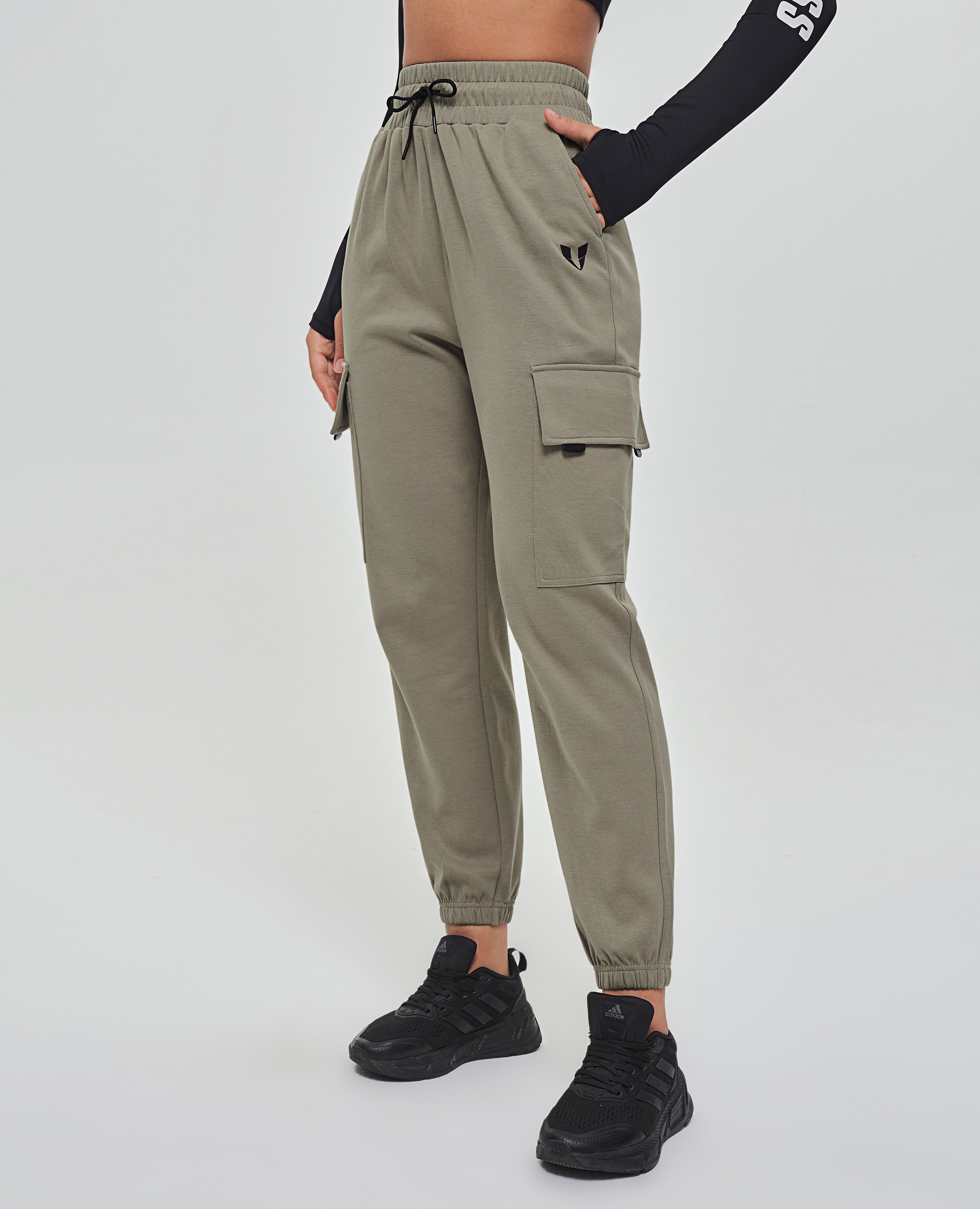Loose Fit Cargo Joggers - Olive Green