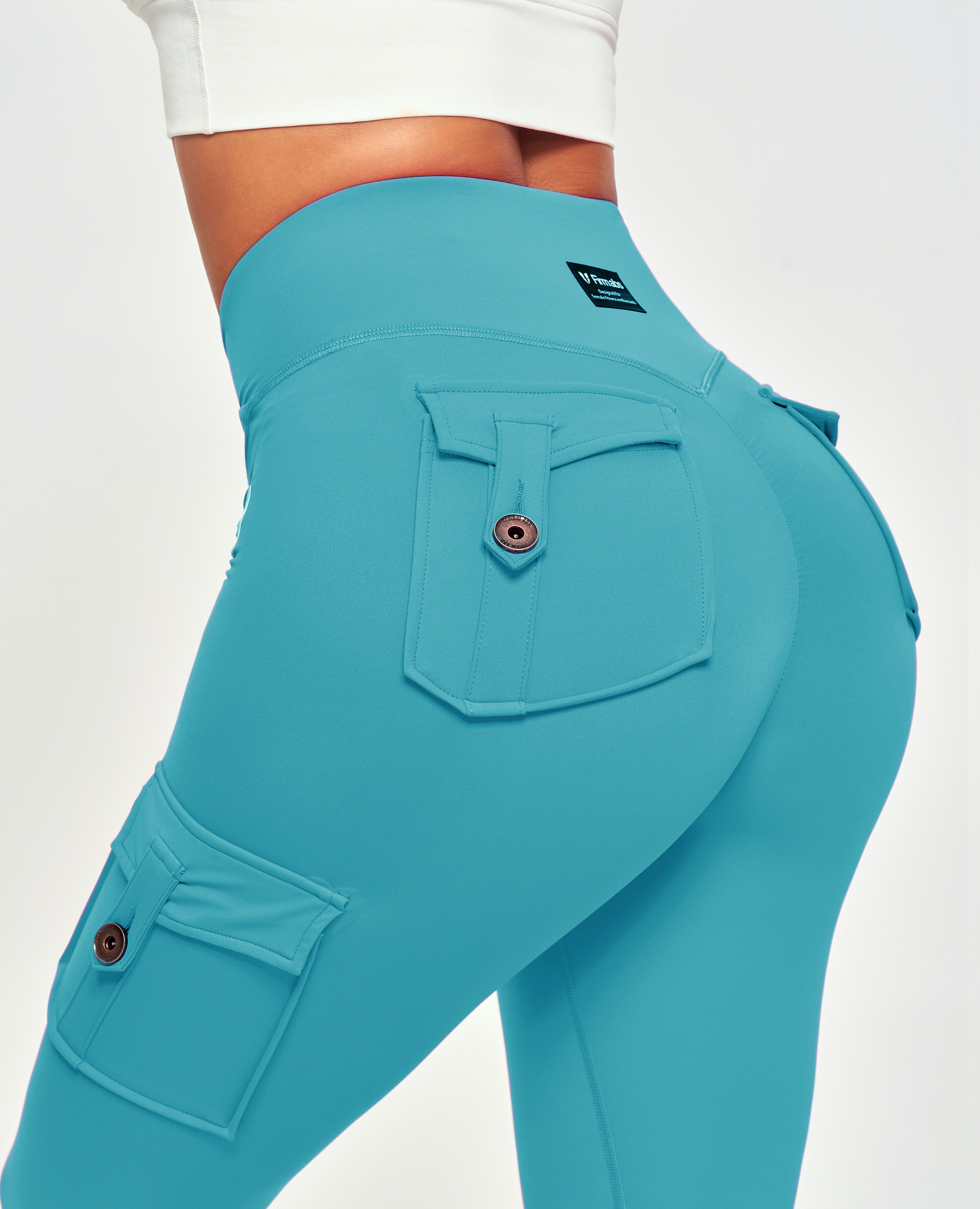 V-waist Cargo Leggings - Aquatic Green