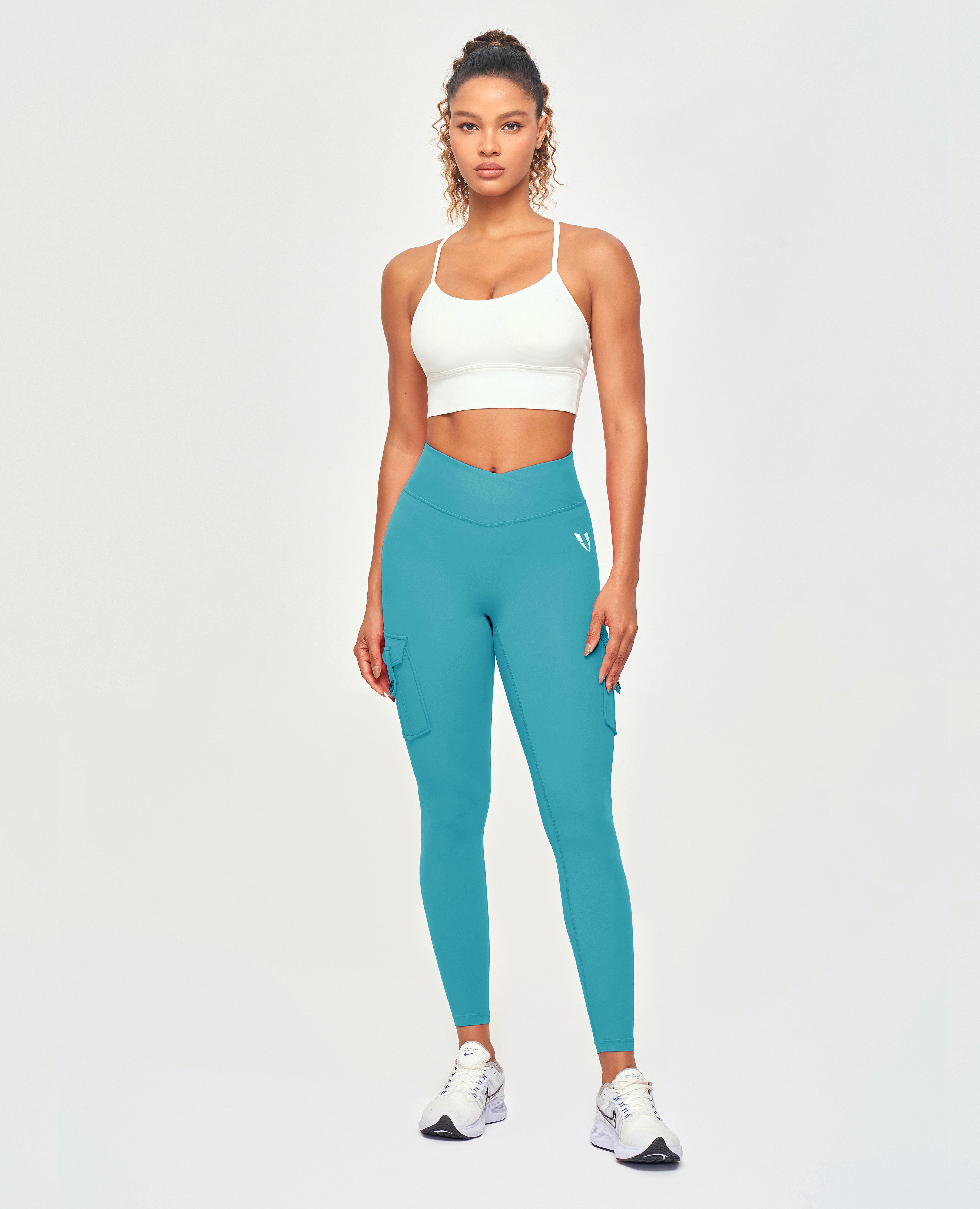 V-waist Cargo Leggings - Aquatic Green