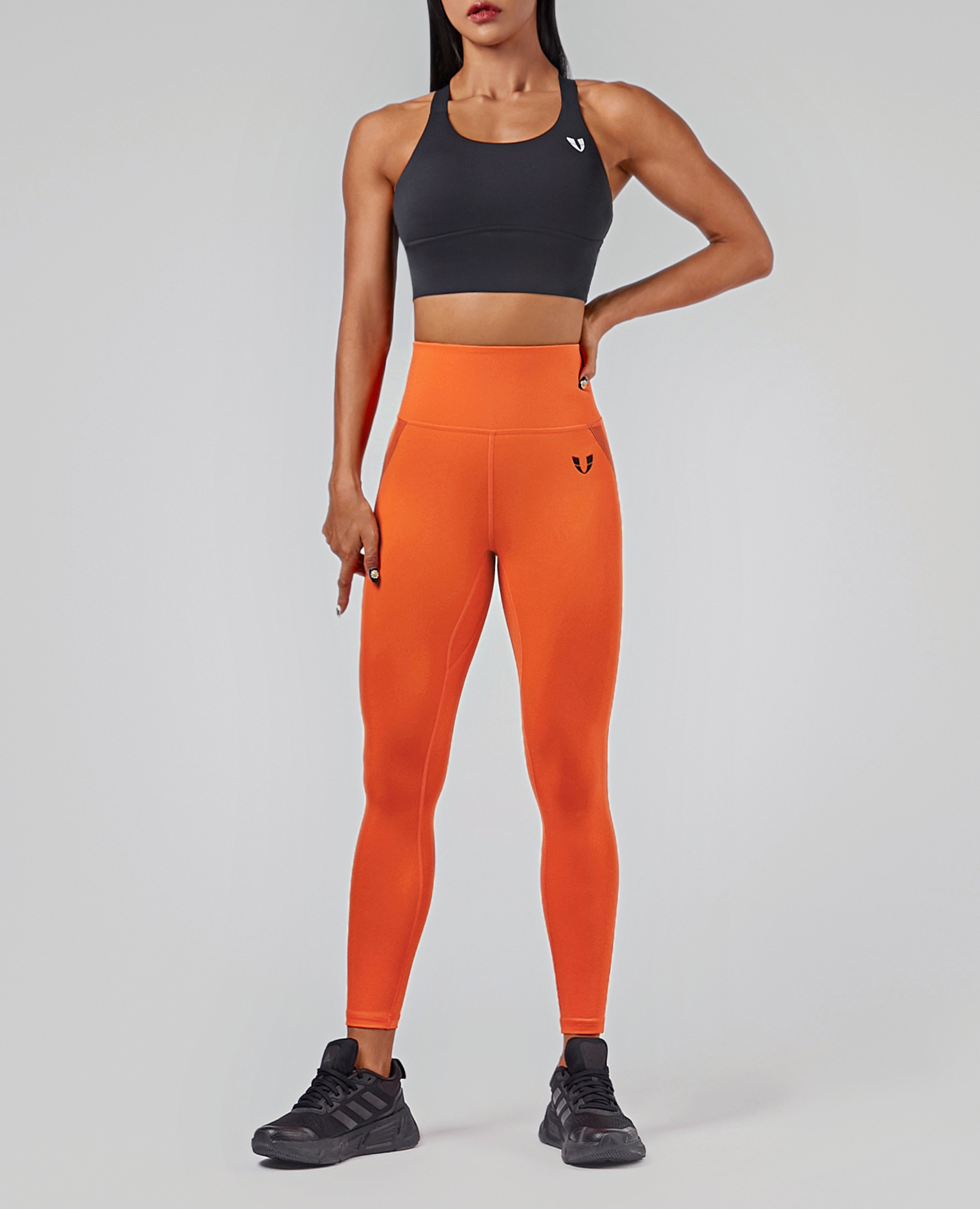 Ankle-Length Workout Leggings - Orange