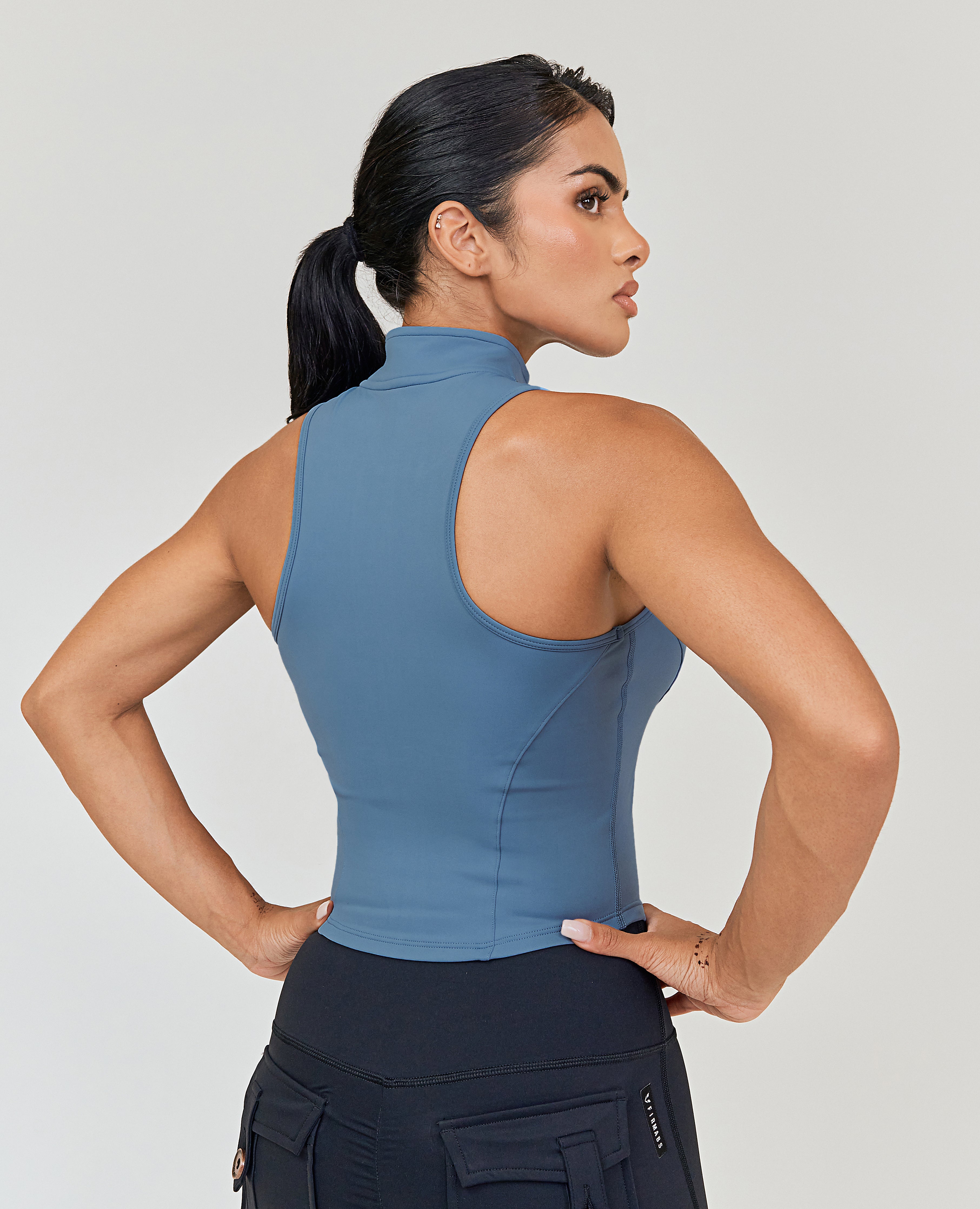Zip Tank Top - Retro Blue