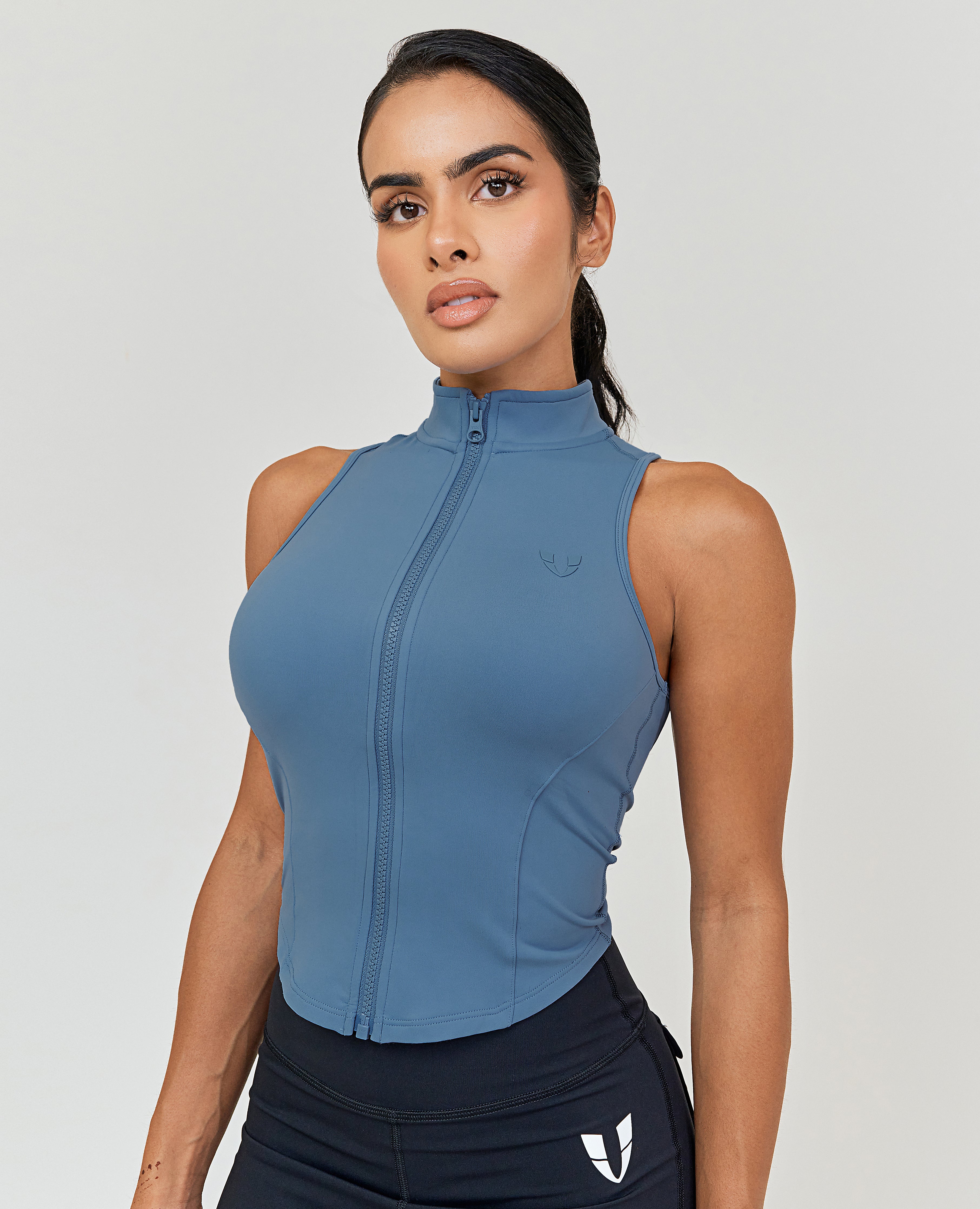 Zip Tank Top - Retro Blue