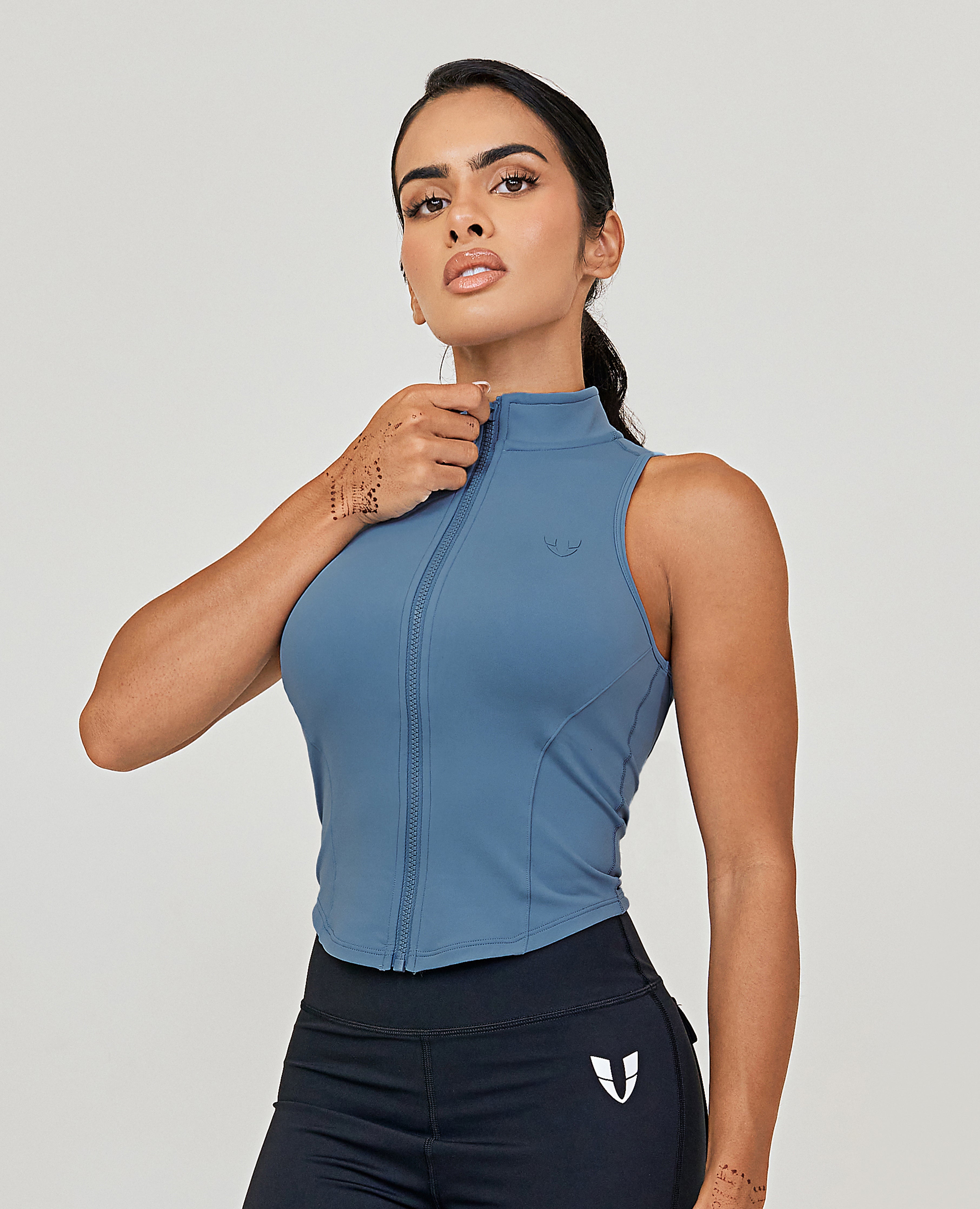 Zip Tank Top - Retro Blue
