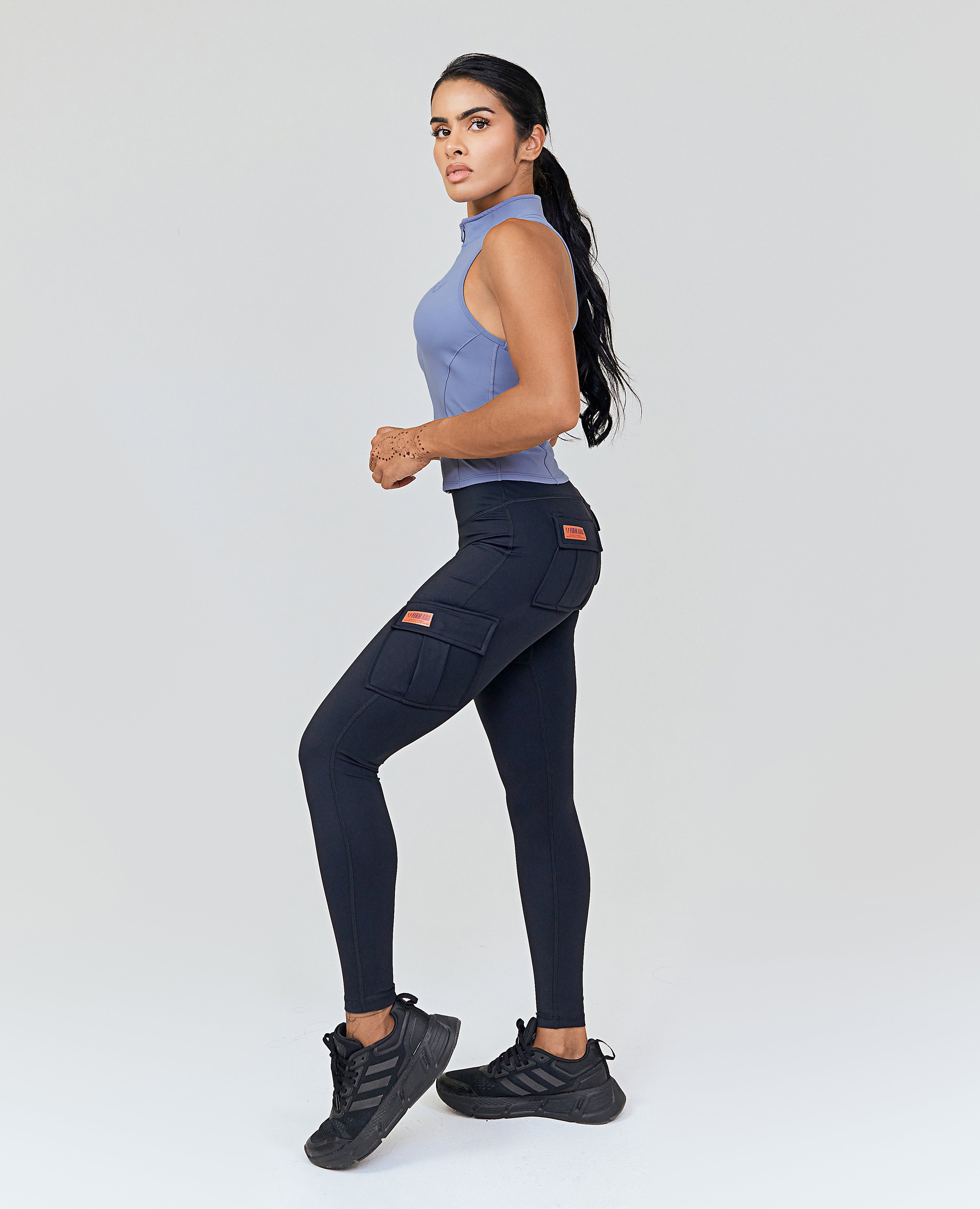 Zip Tank Top - Gray Blue