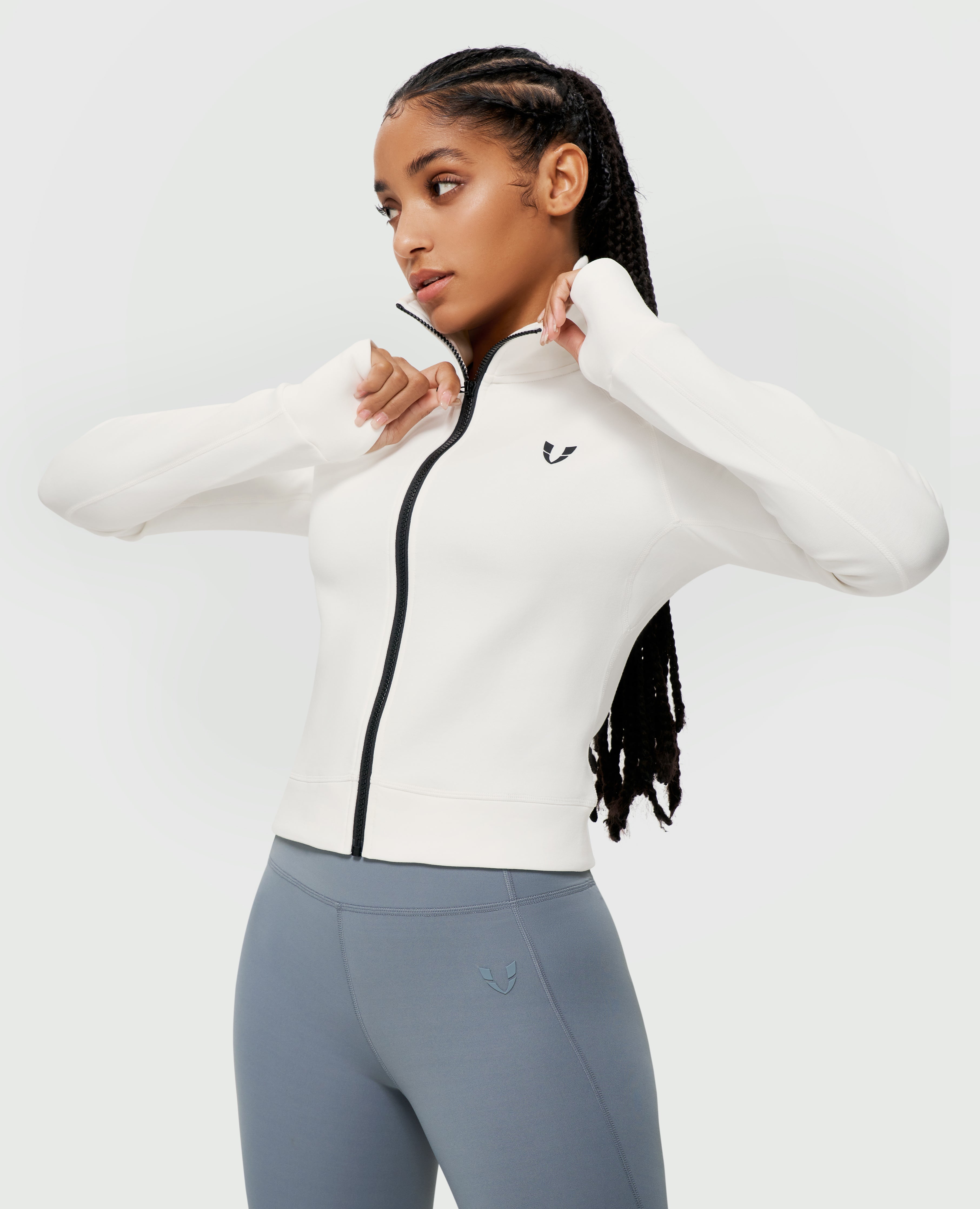 Zip Up Training Jacket - White