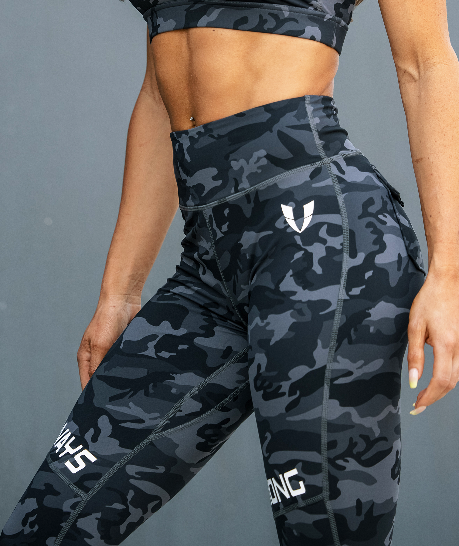 Camo Scrunch Leggings - Gray